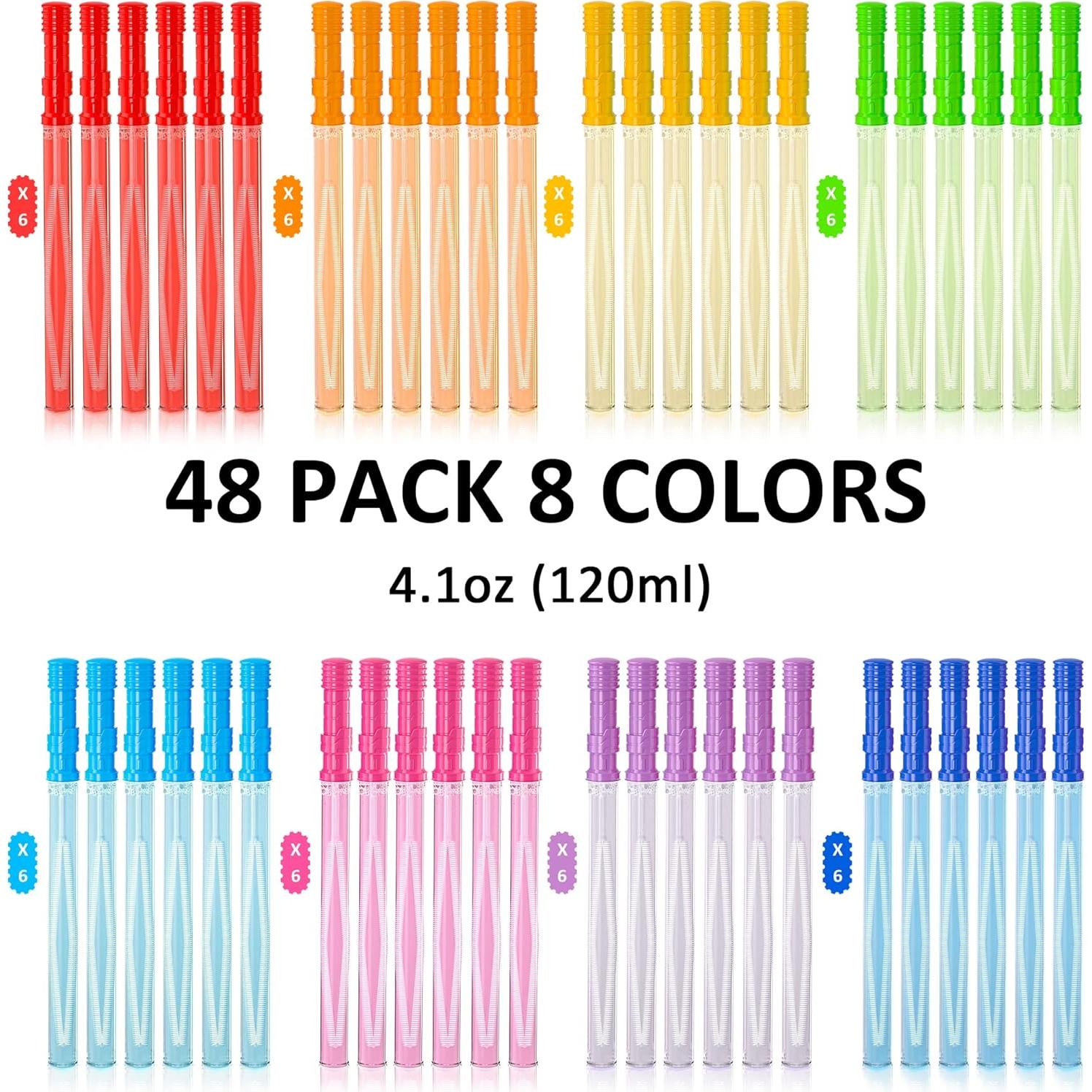 Inscraft 48 Varitas de Burbujas Grandes 35.5 cm 8 Colores