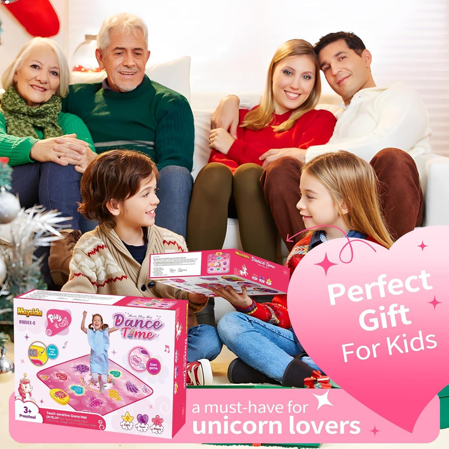 Alfombra de Baile Electrónica Maysida Unicornio Rosa 100x87cm