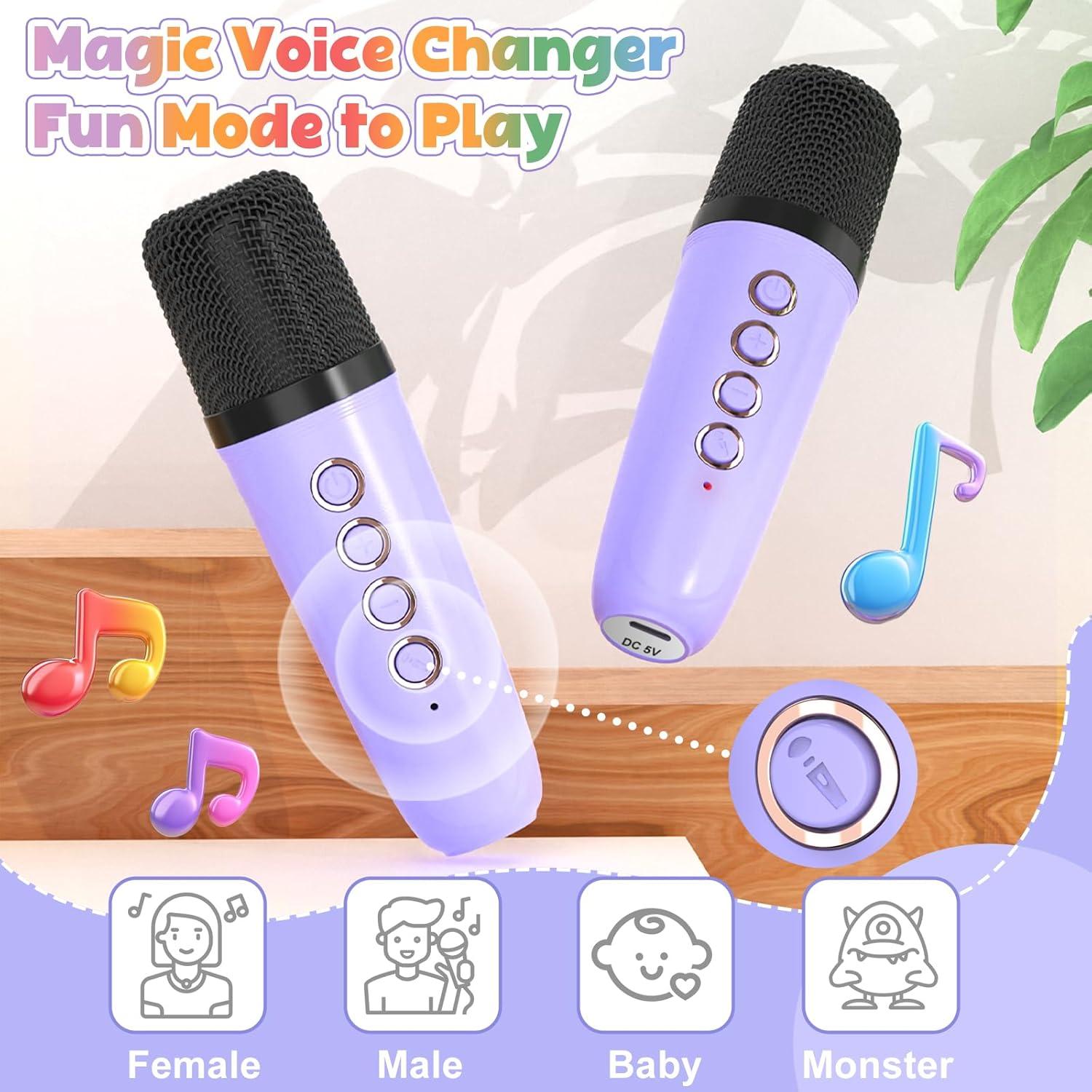 Máquina de Karaoke Mini FLUESTON Bluetooth 2 Micrófonos 2200mAh