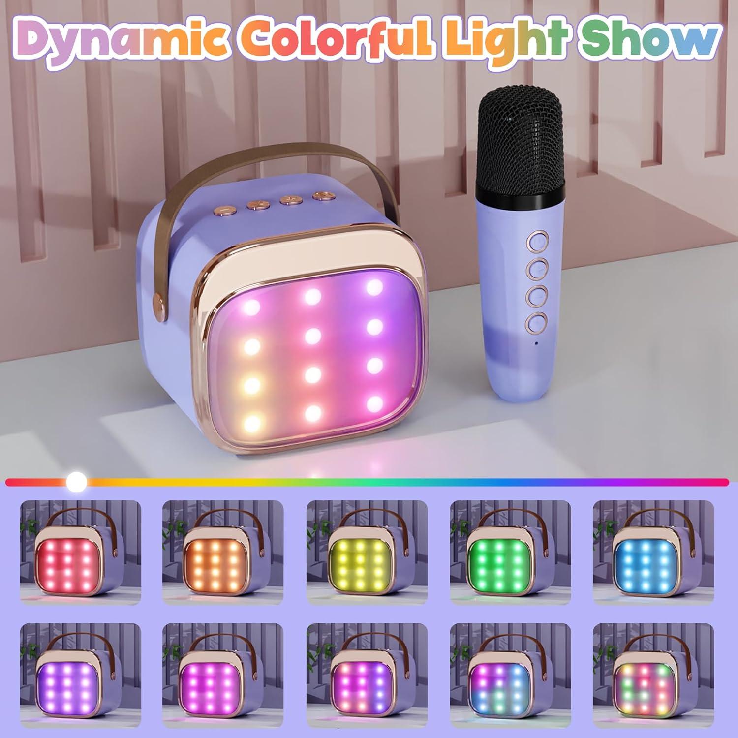 Máquina de Karaoke Mini FLUESTON Bluetooth 2 Micrófonos 2200mAh