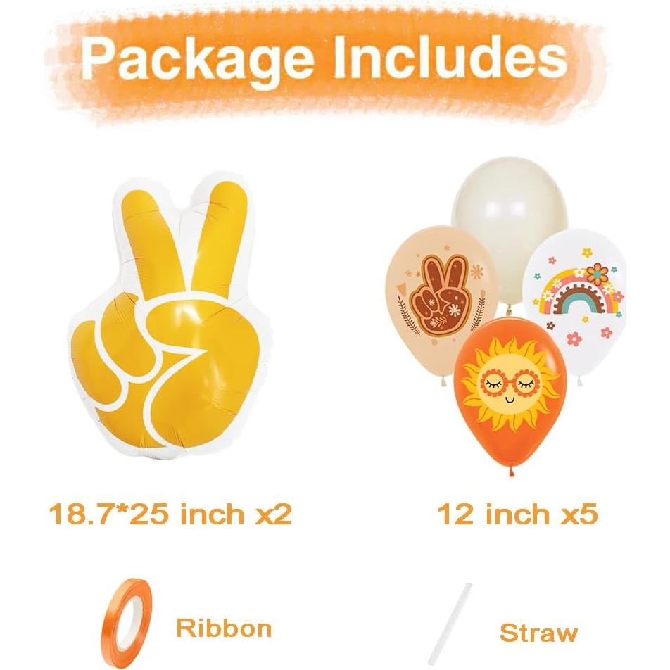 Kit de Globos Decorativos Groovy Hippie 70s - Fiesta Boho