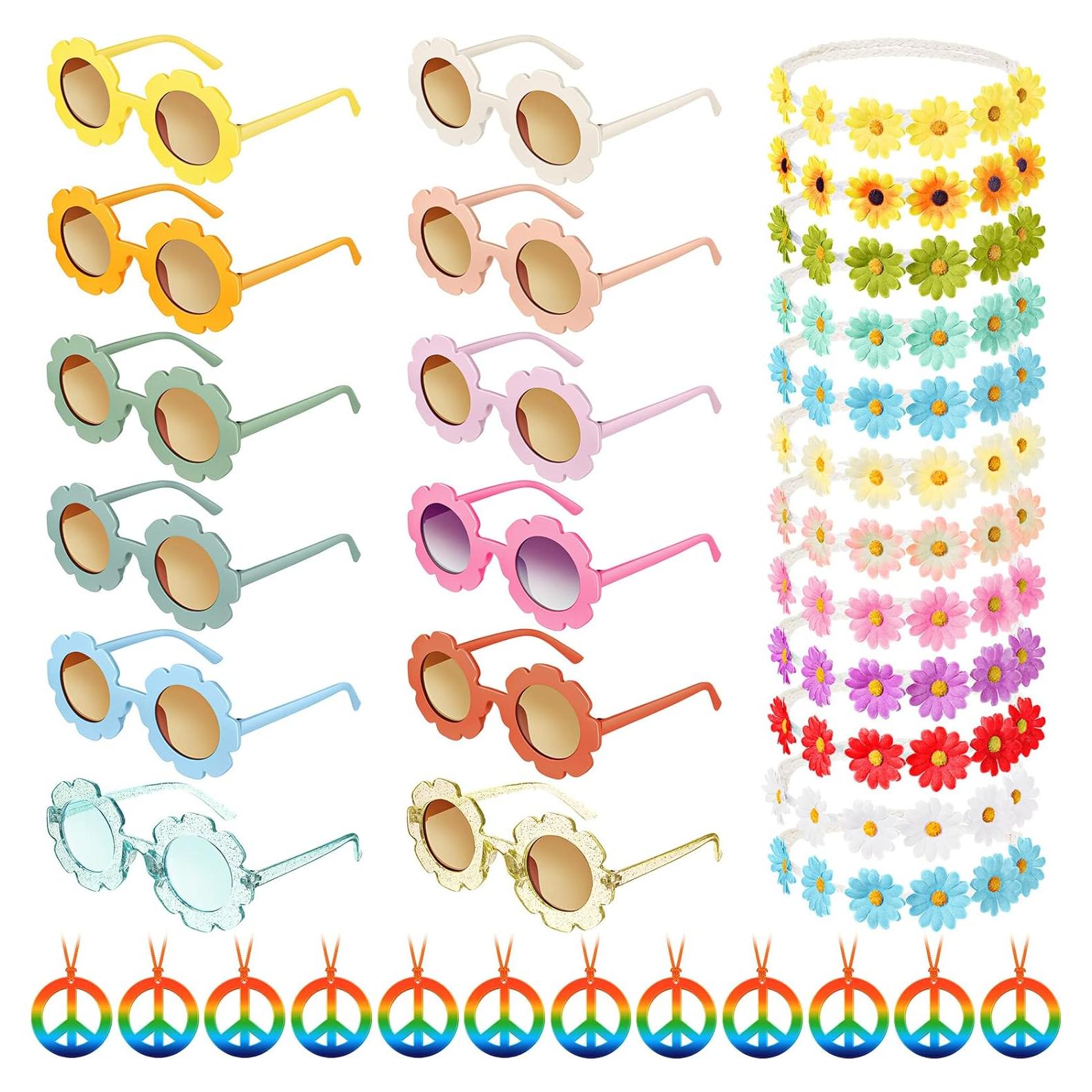 Conjunto de Gafas Hippies y Diademas Cindeer - 36 Piezas