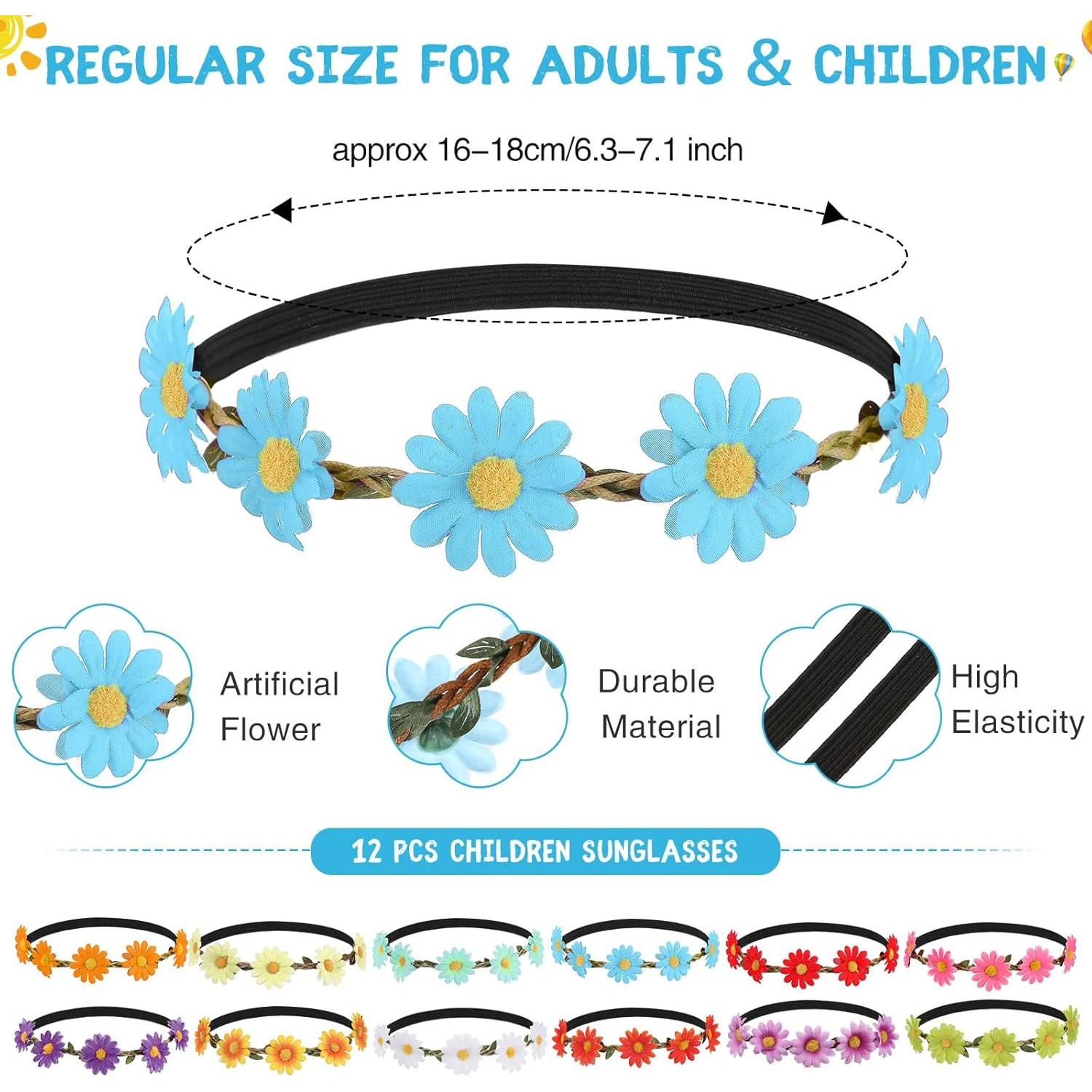 Conjunto Gafas y Diademas Hippie Chumia 24 Piezas