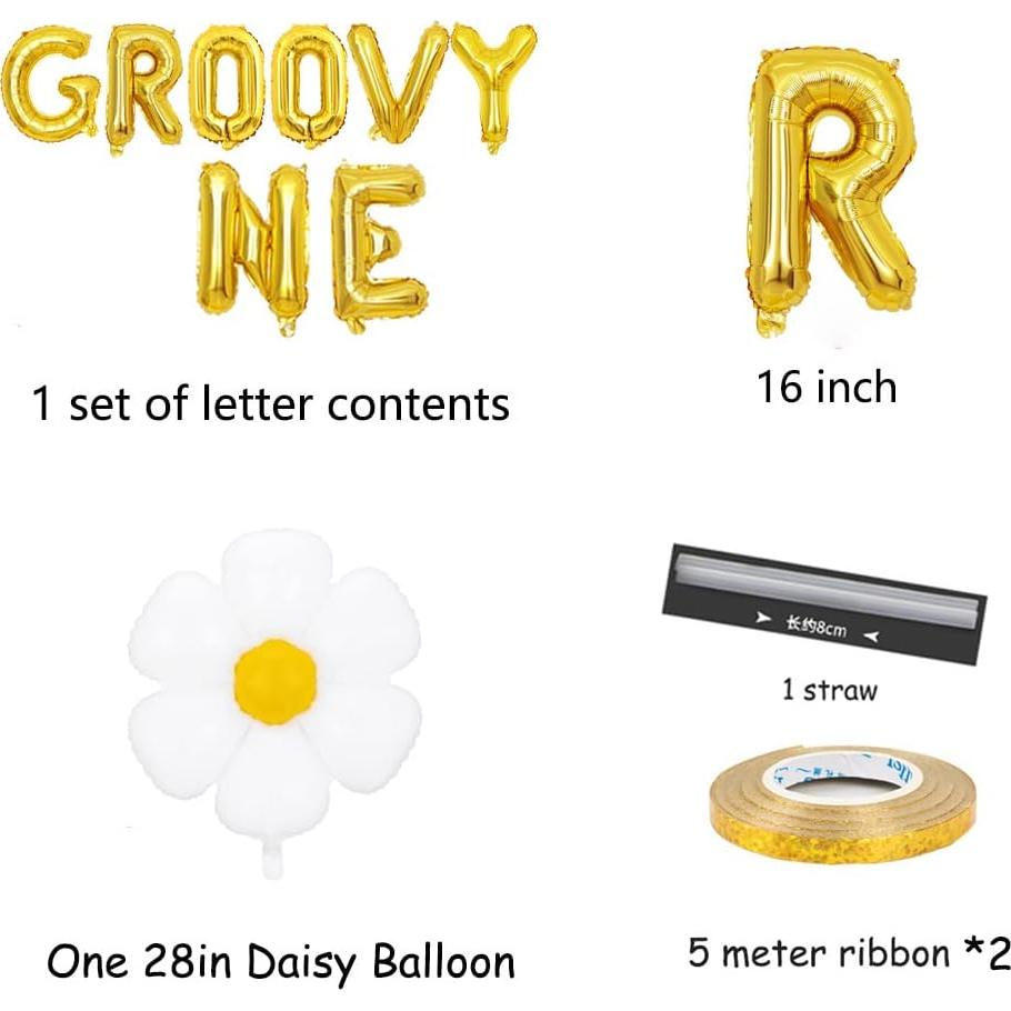 Kit de Globos KUNGOON para Primer Cumpleaños Bebé - 40.64 cm y 71.12 cm