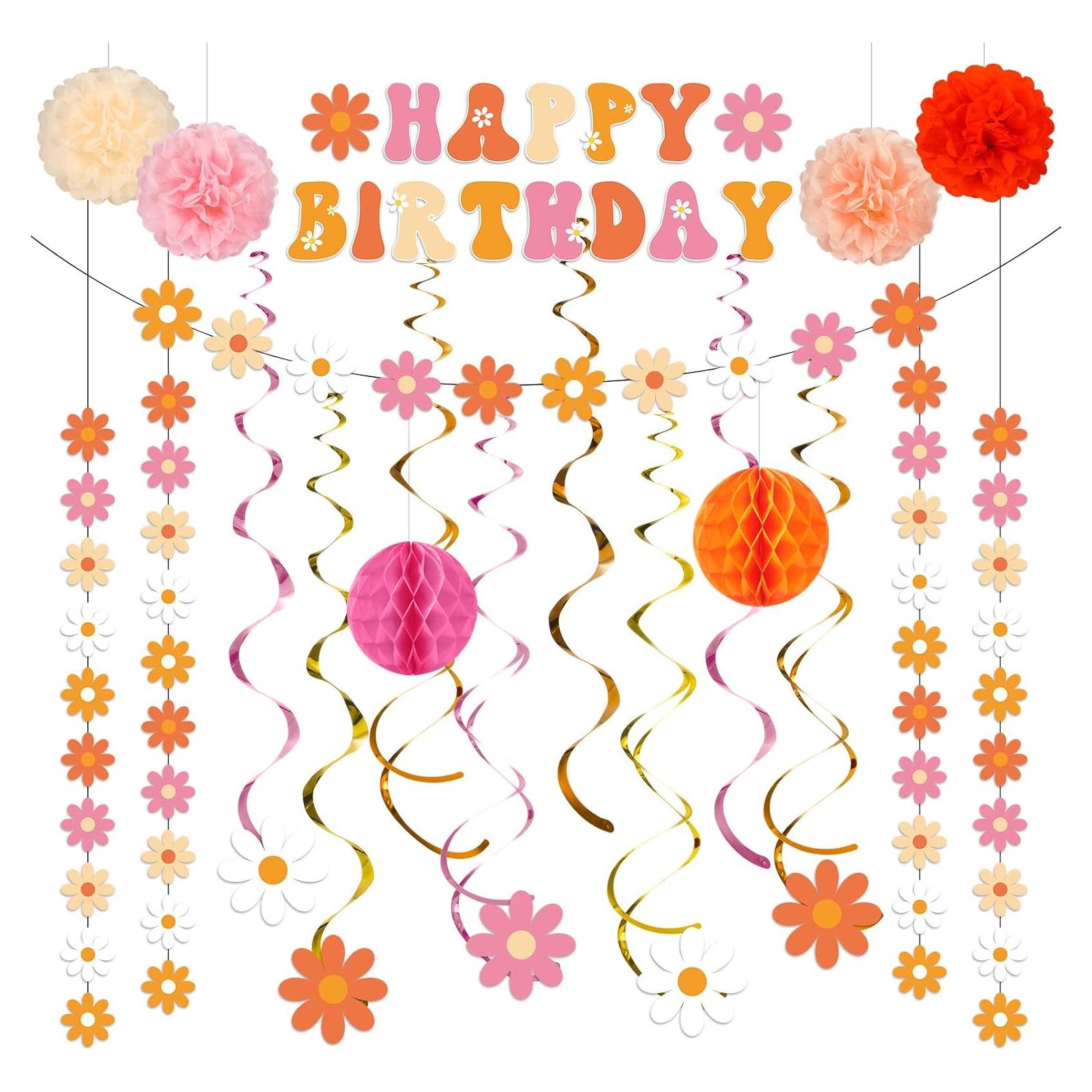 Decoraciones de Fiesta Bohemias Groovy Pasimy 106 Pcs