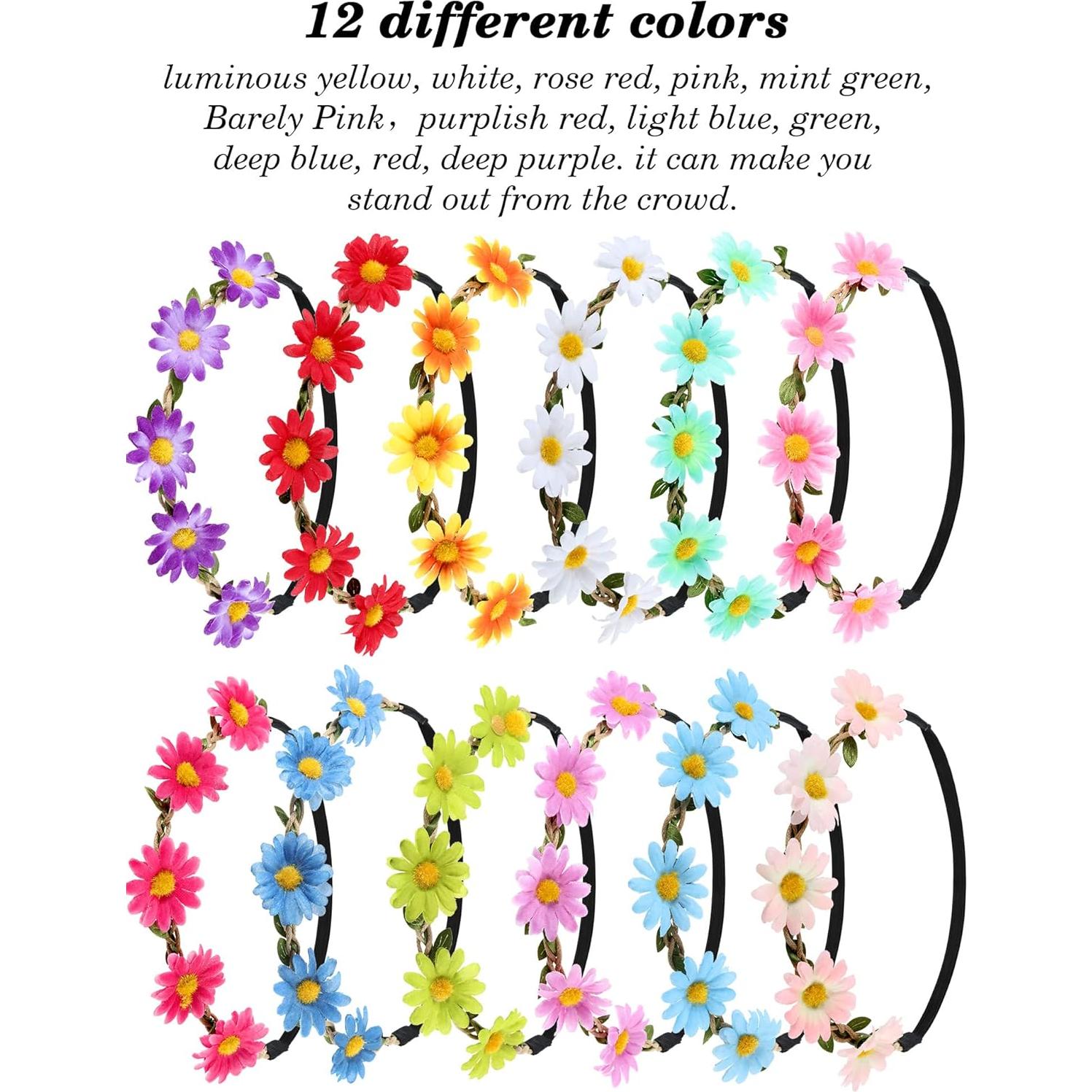 Conjunto de Disfraz Hippie MTLEE 36 Piezas con Diademas y Gafas