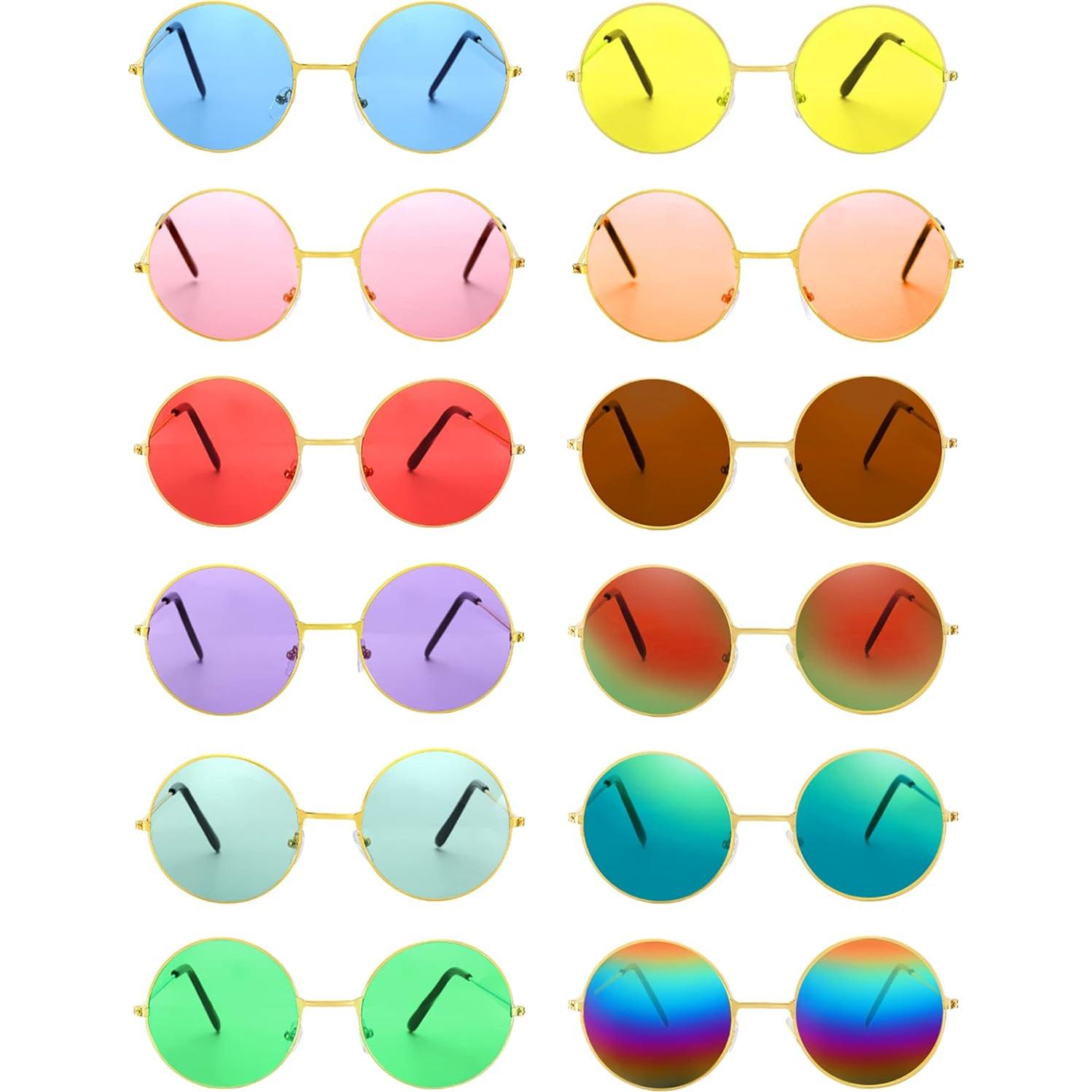 Conjunto de Disfraz Hippie MTLEE 36 Piezas con Diademas y Gafas