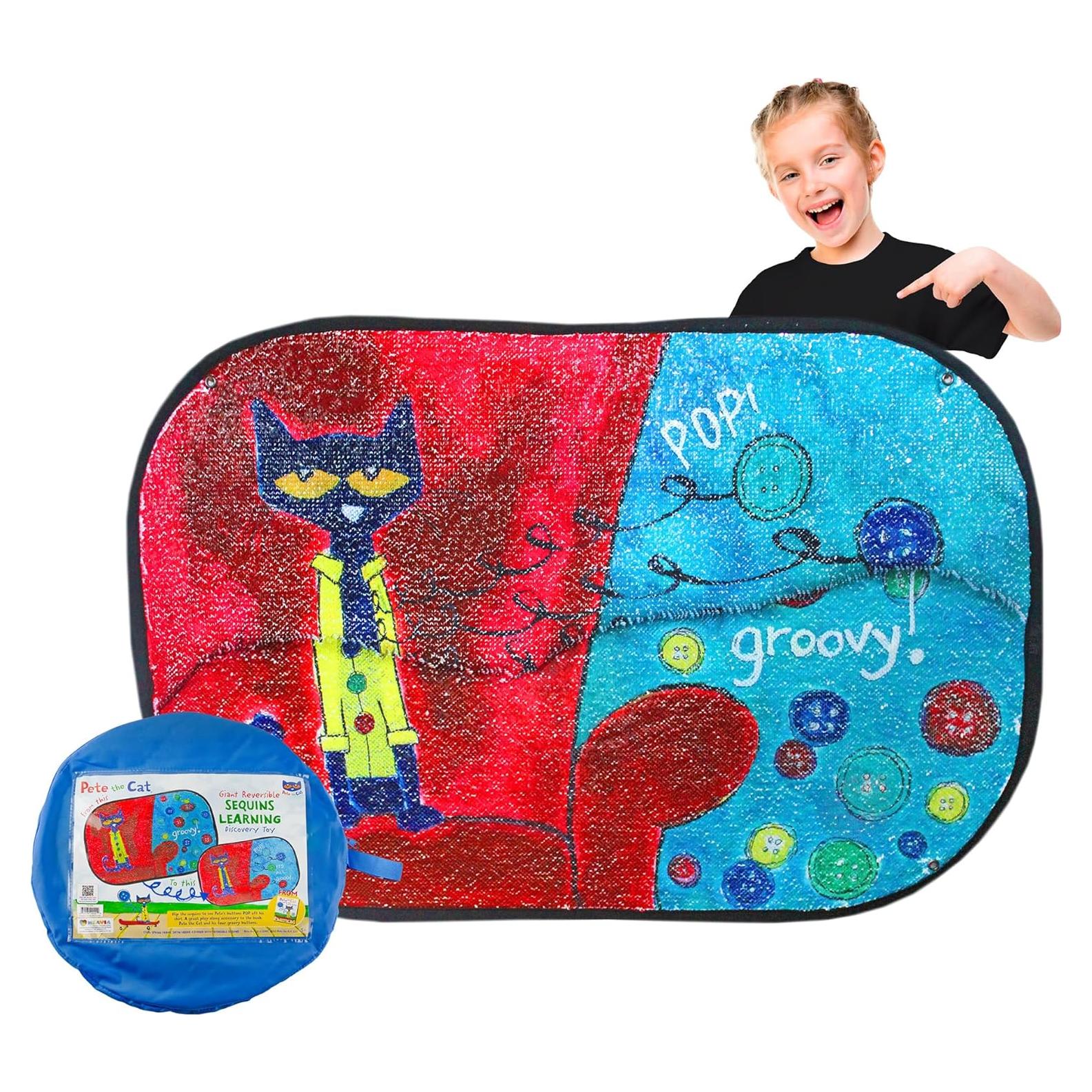 Pañuelo Sensorial Reversibles Lentejuelas Pete The Cat Jumbo 101.6x68.6cm