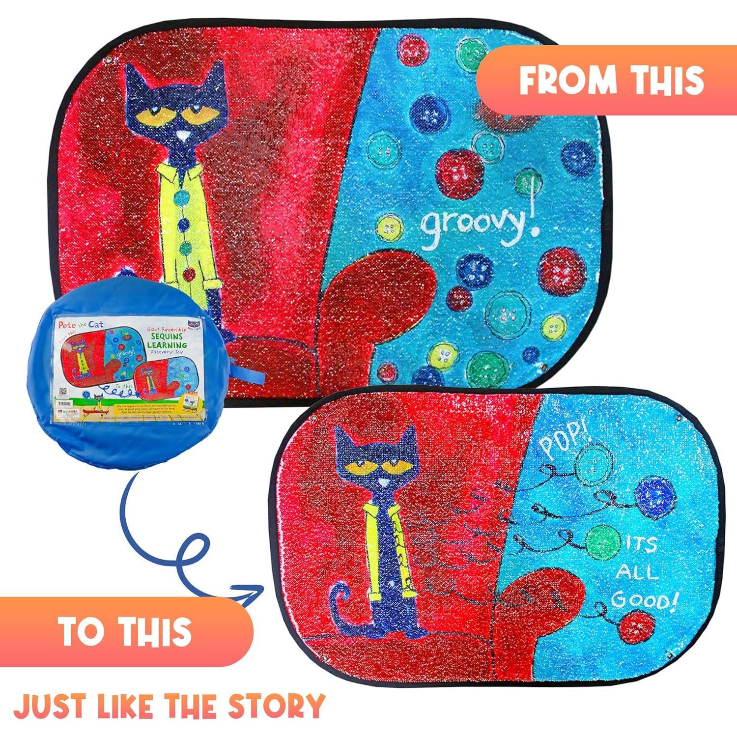 Pañuelo Sensorial Reversibles Lentejuelas Pete The Cat Jumbo 101.6x68.6cm