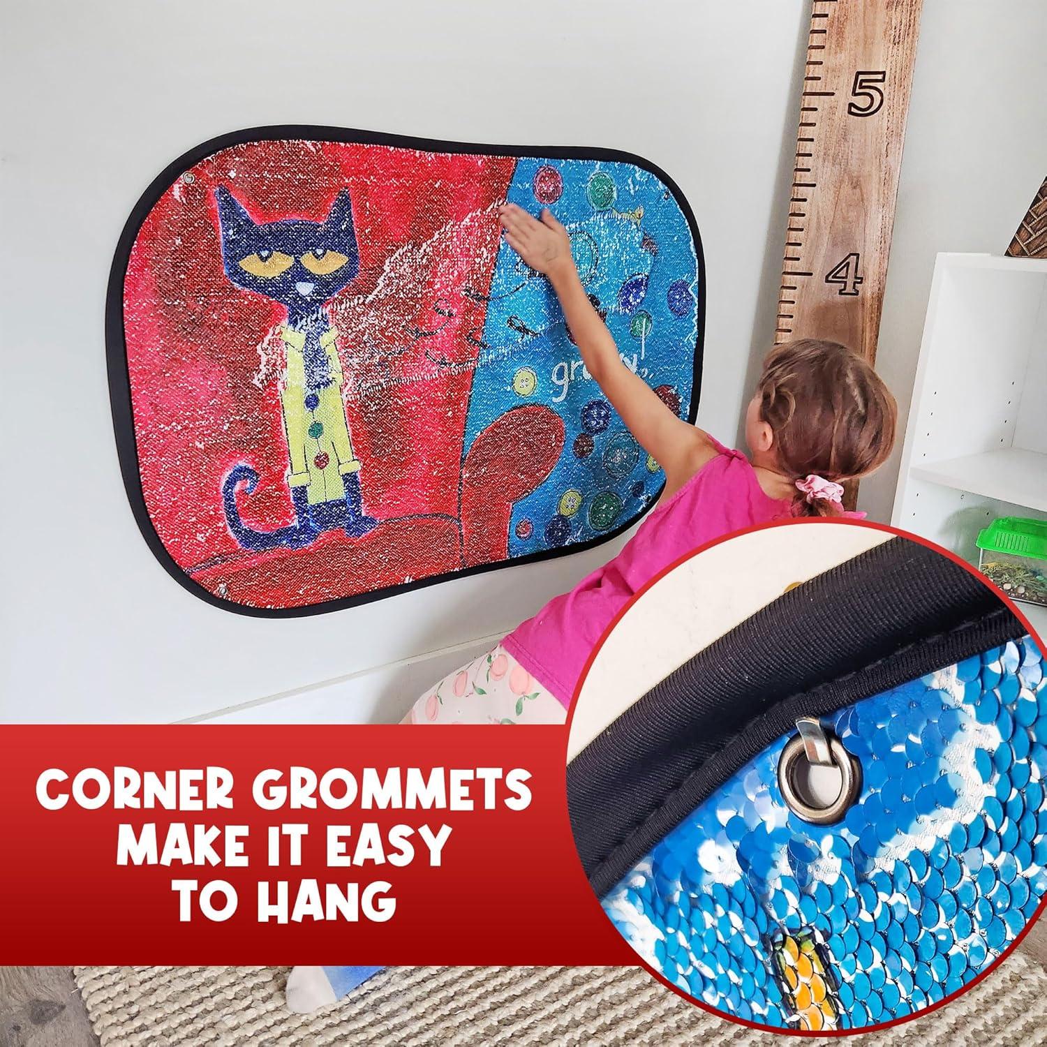 Pañuelo Sensorial Reversibles Lentejuelas Pete The Cat Jumbo 101.6x68.6cm