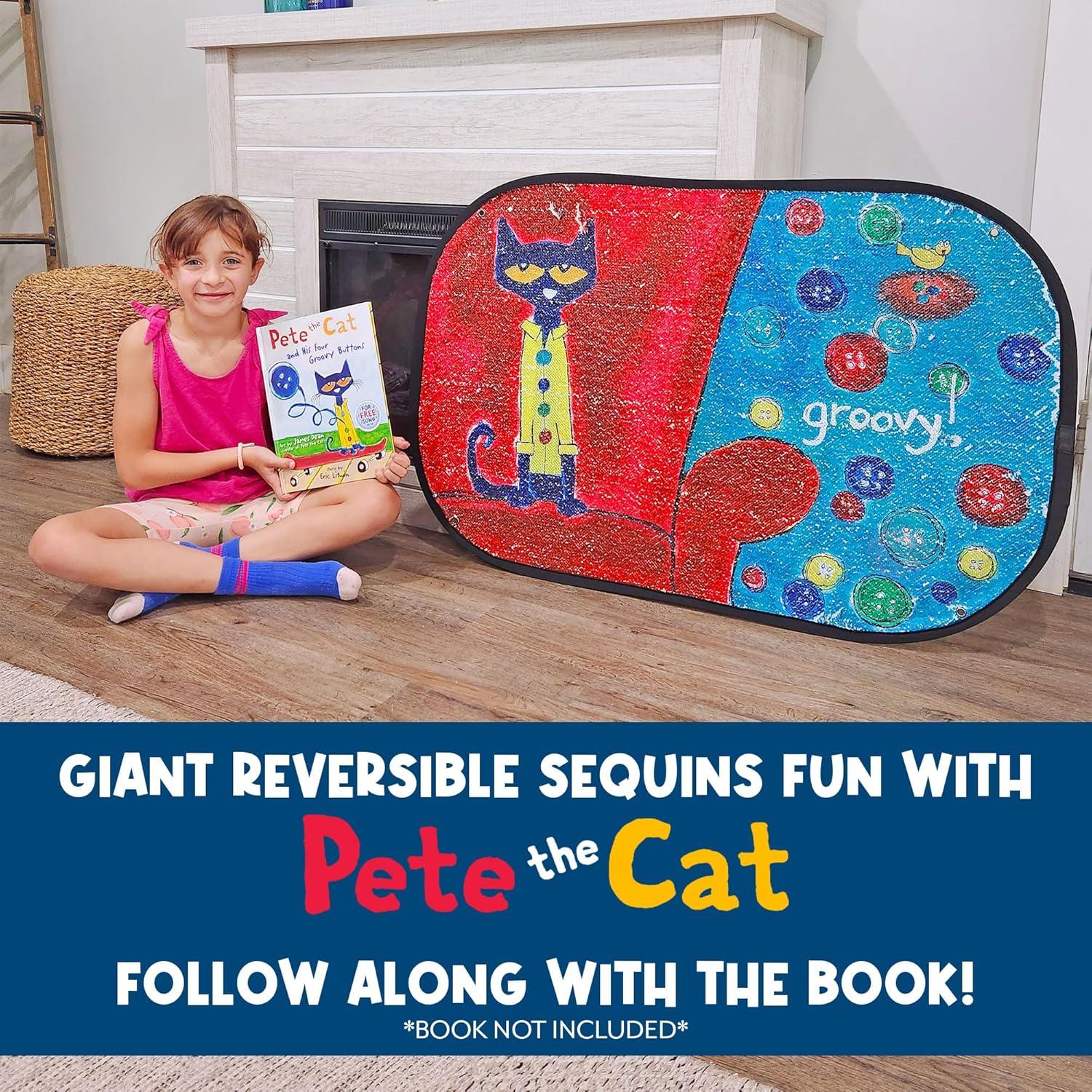 Pañuelo Sensorial Reversibles Lentejuelas Pete The Cat Jumbo 101.6x68.6cm