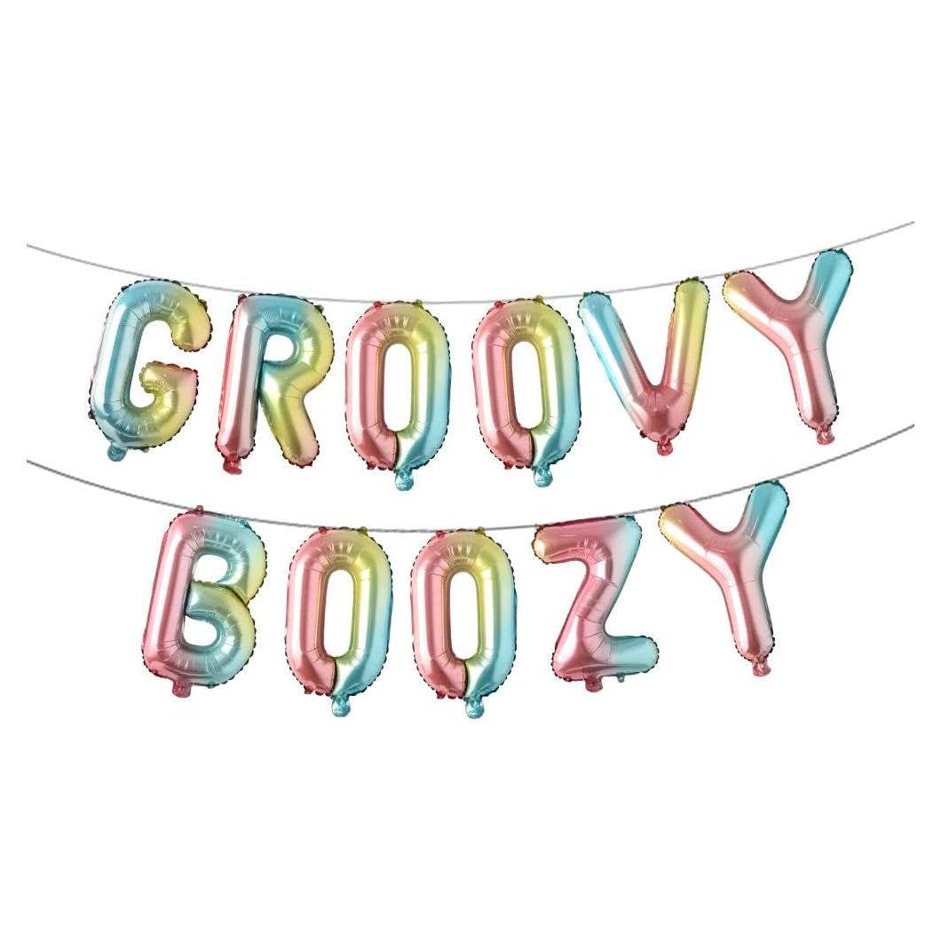 Banner de Globos de Aluminio RUIANSI Arcoíris 40.64cm Fiesta