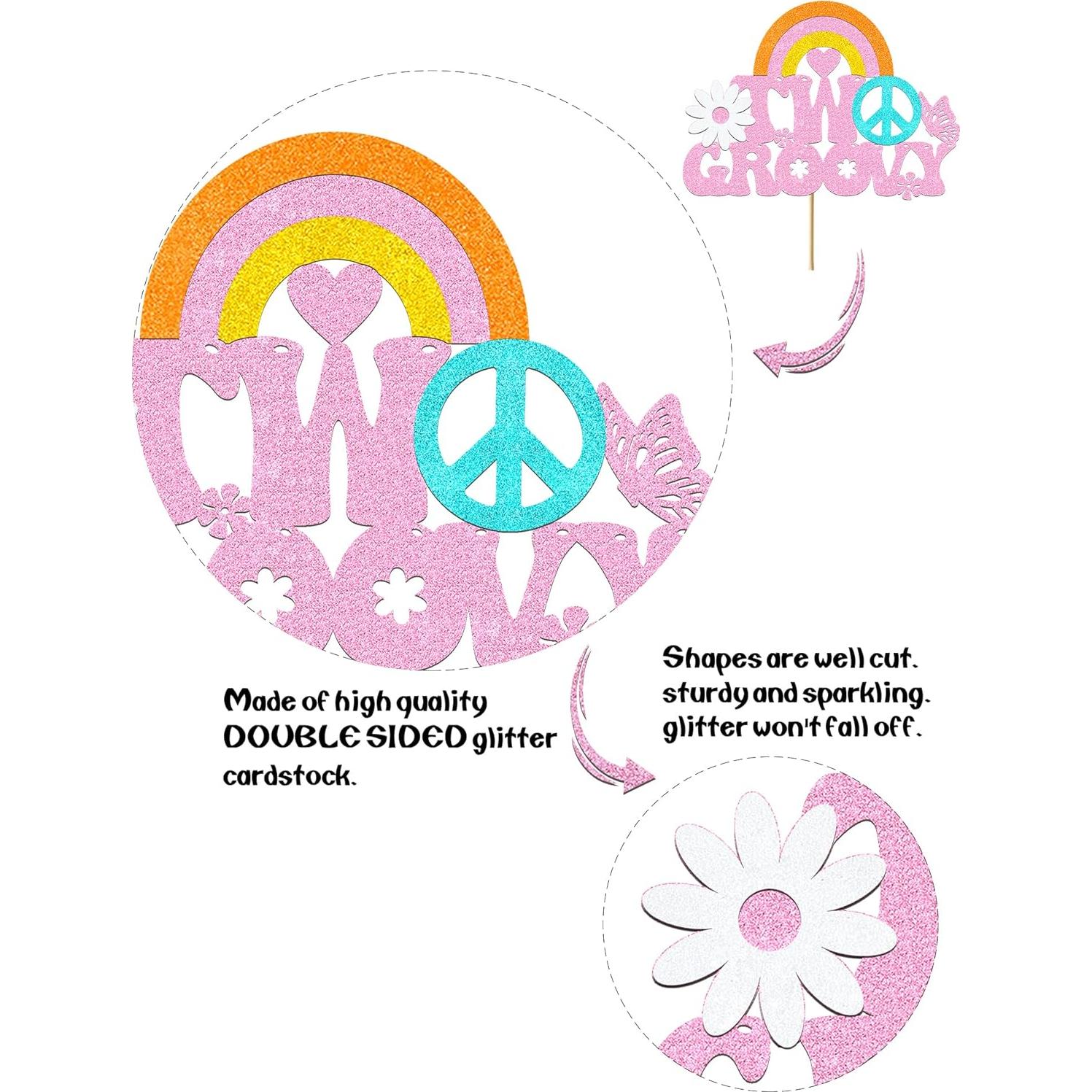 Topper de Pastel Dos Groovy Vivicraft 17x12.2cm Ecológico