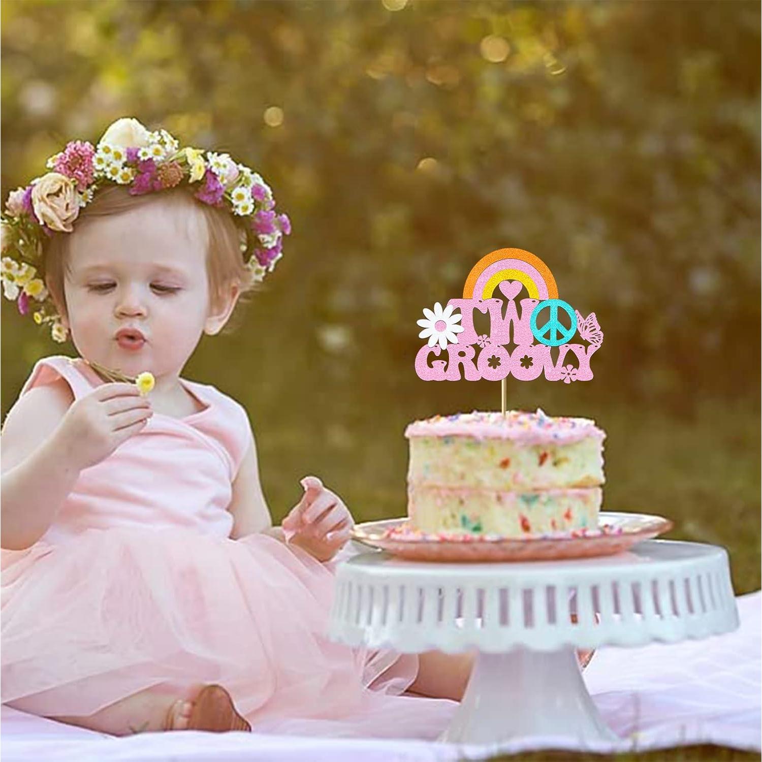 Topper de Pastel Dos Groovy Vivicraft 17x12.2cm Ecológico