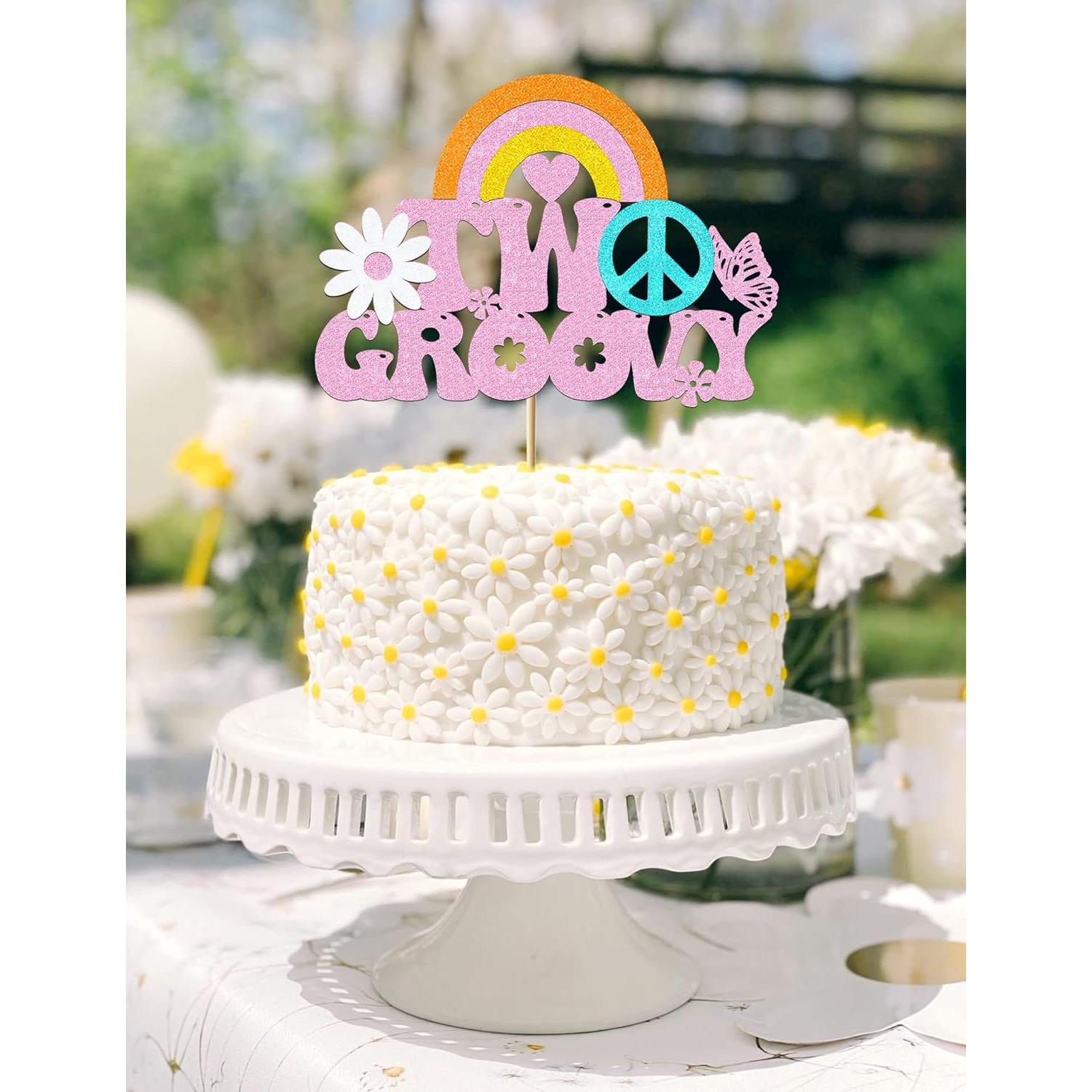 Topper de Pastel Dos Groovy Vivicraft 17x12.2cm Ecológico