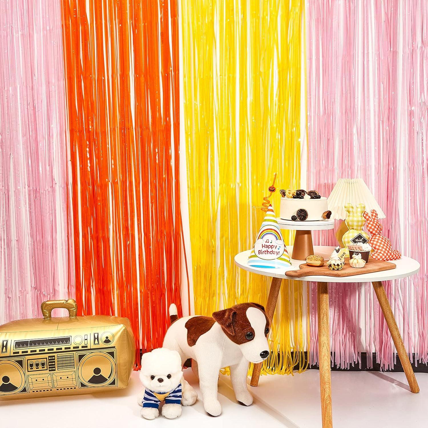 Paquete de 3 Cortinas de Flecos Juexica para Fiesta Boho 0.97x2.01m