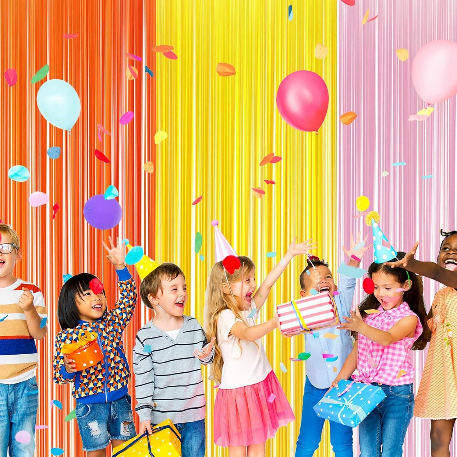 Paquete de 3 Cortinas de Flecos Juexica para Fiesta Boho 0.97x2.01m