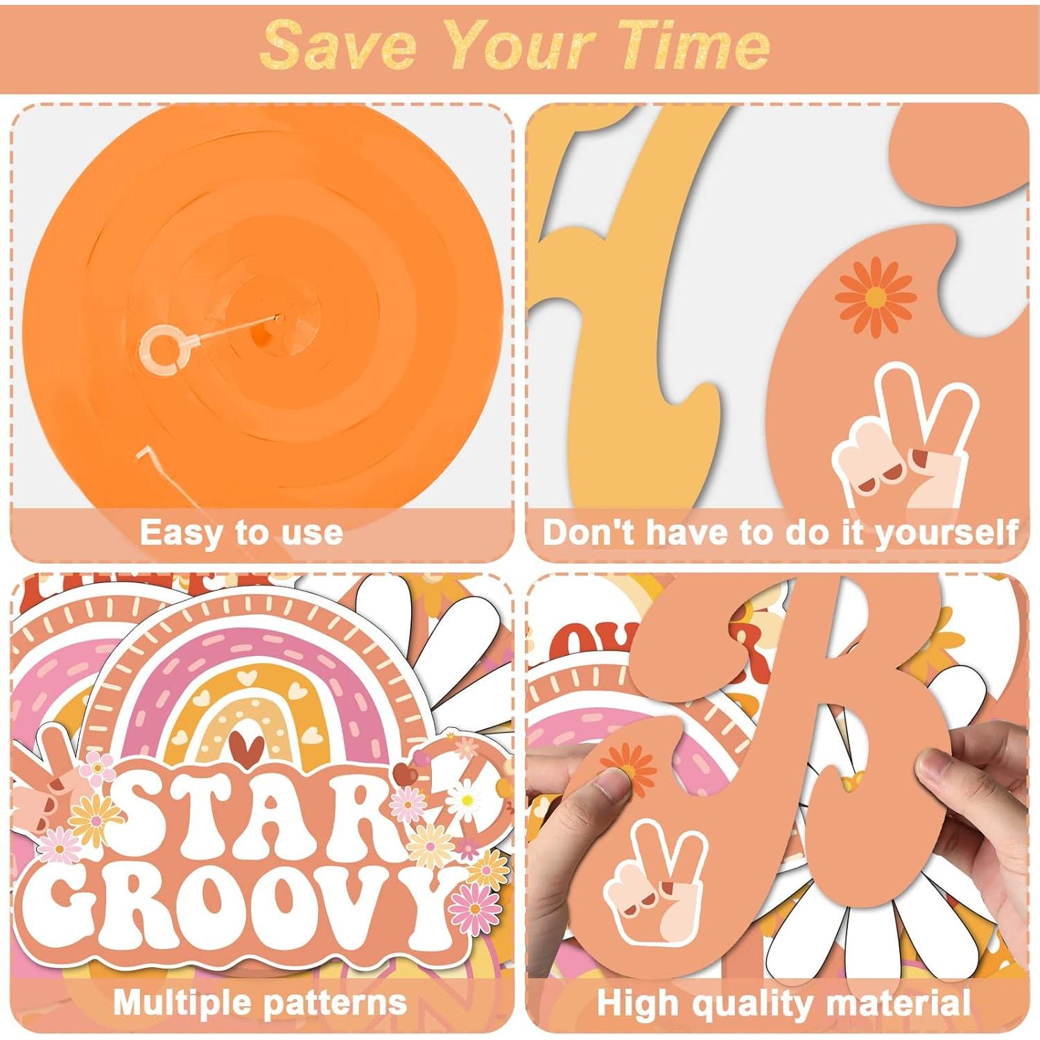 Juego de Vajilla Desechable ZOIIWA 149 Pcs Fiesta Cumpleaños Groovy