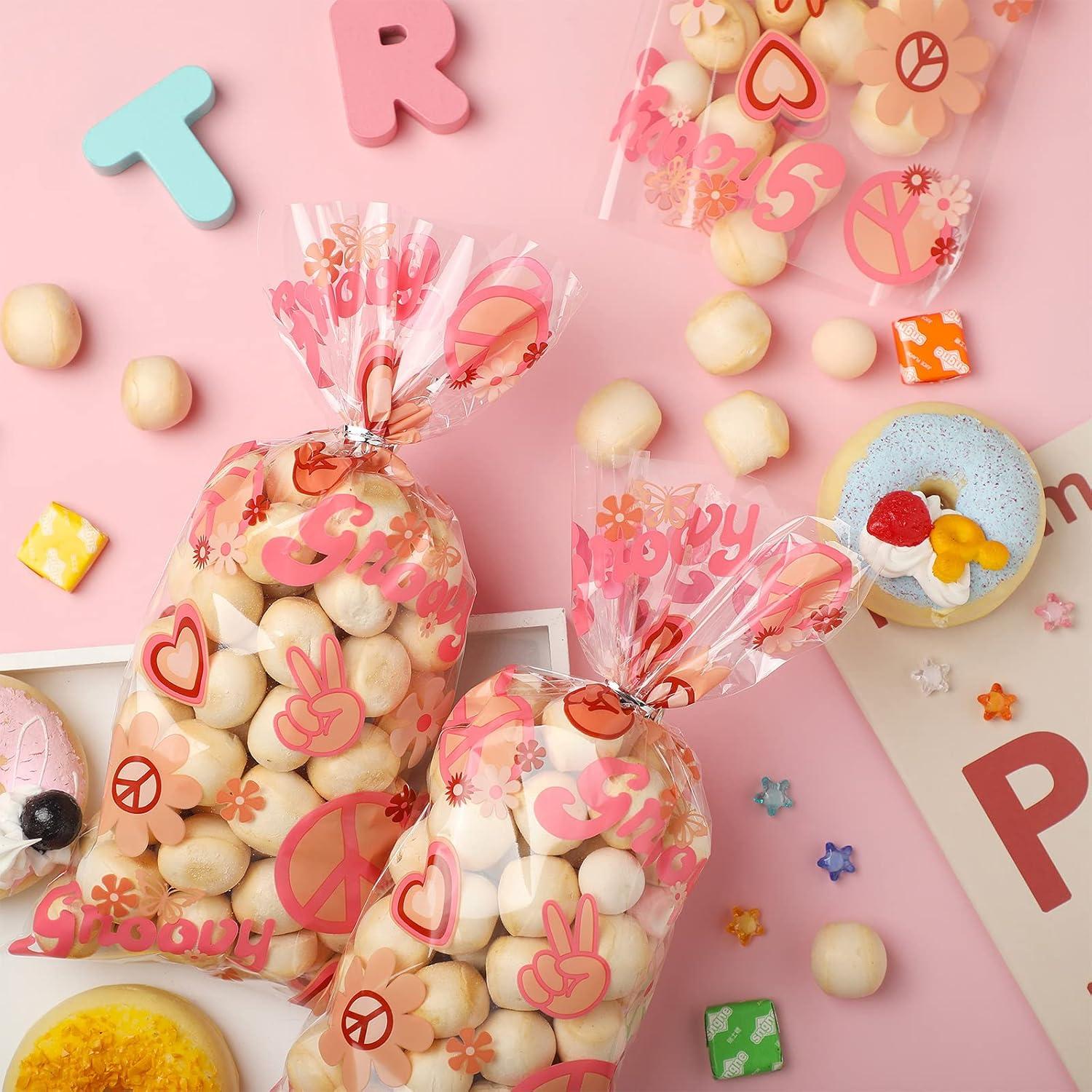 Bolsas de Fiesta Retro Hippie Pajean 100 Pcs Celofán 27.4x12.7cm