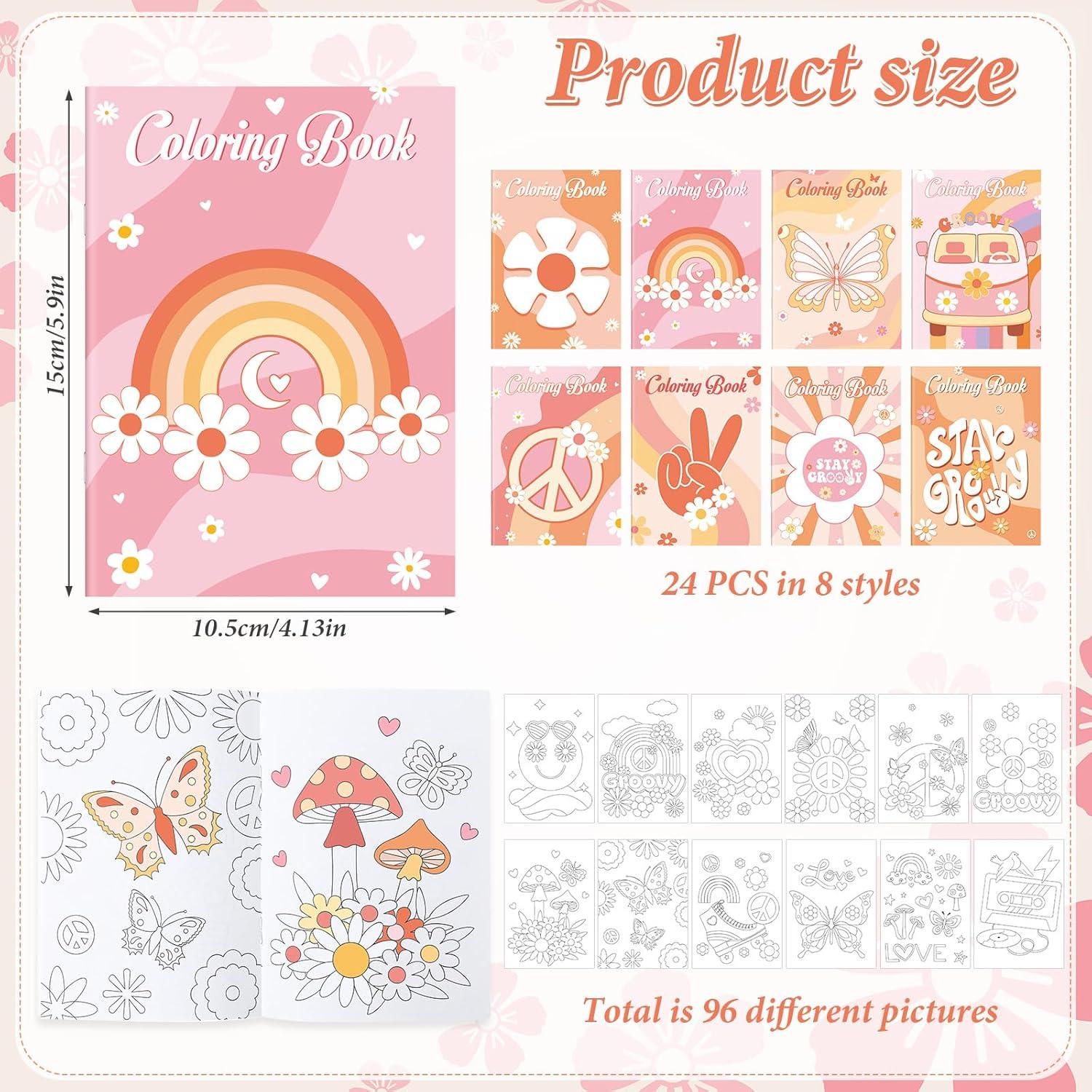 24 Libros para Colorear Hippie Boho Honoson - Actividades Niños