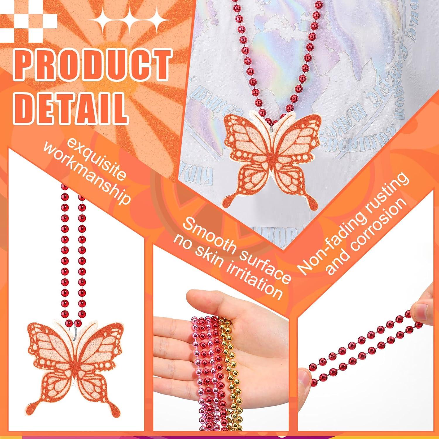 48 Collares de Cuentas Groovy Huquary Retro Boho para Fiestas