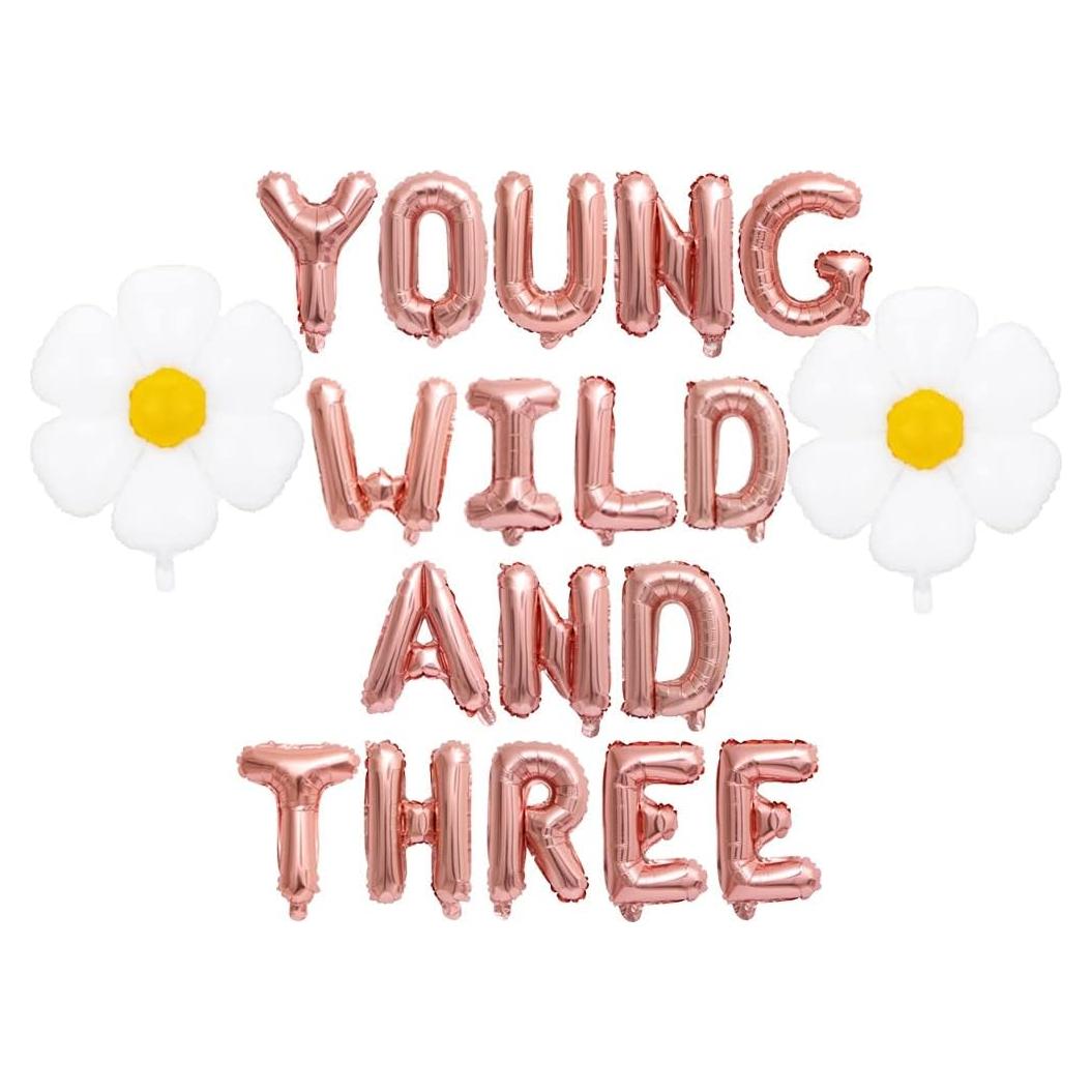 Decoraciones para 3er Cumpleaños KUNGOON - Joven y Salvaje