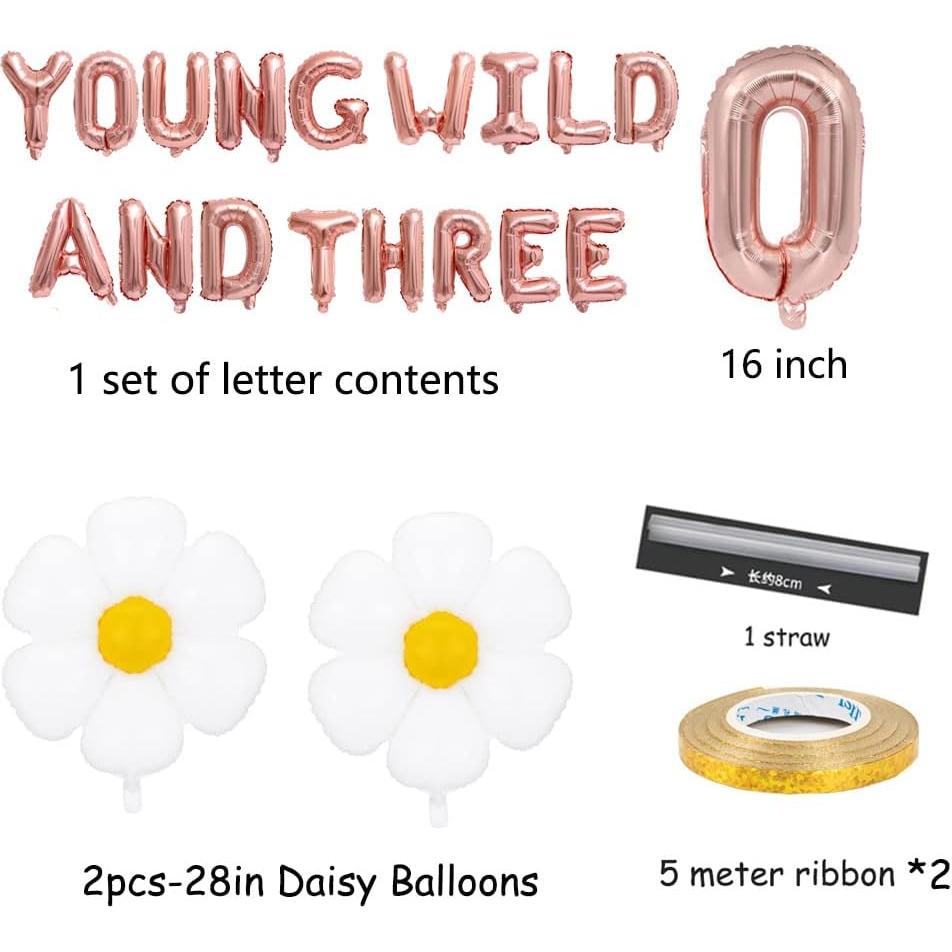 Decoraciones para 3er Cumpleaños KUNGOON - Joven y Salvaje