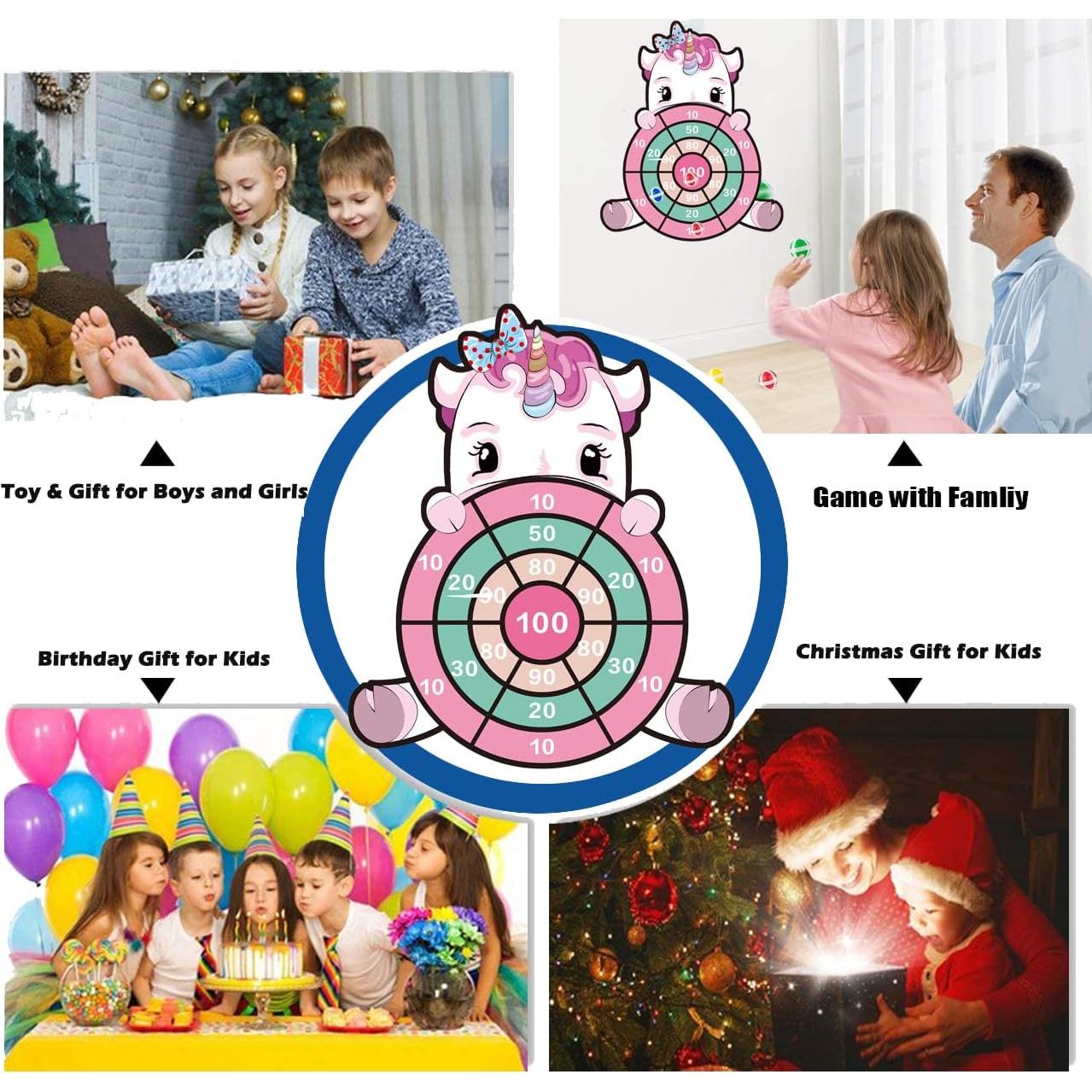 Tablero de Dardos Unicornio HONGID 63.5 cm para Niños