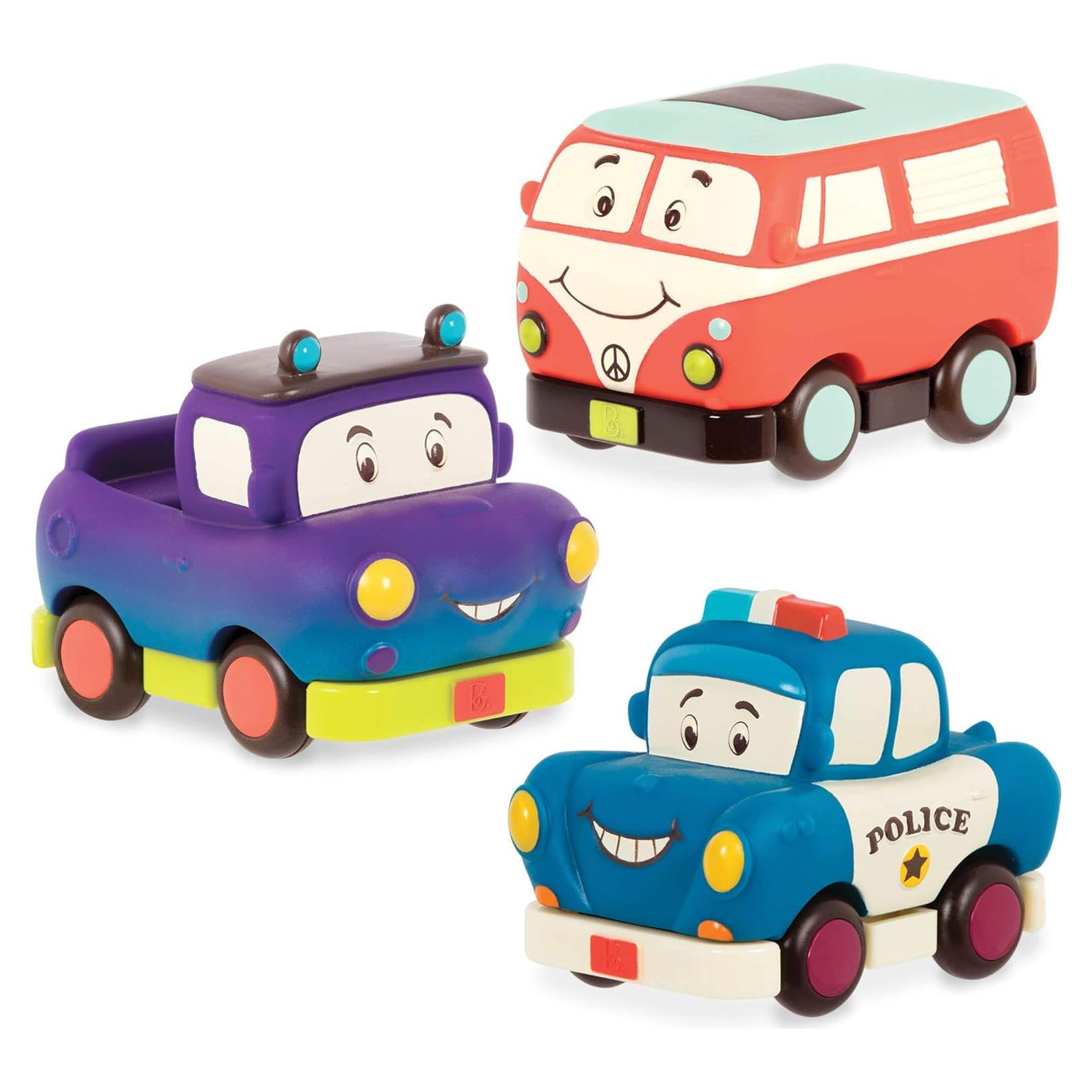 Set de Mini Vehículos de Retroceso B. Toys - 3 Coches 9 cm