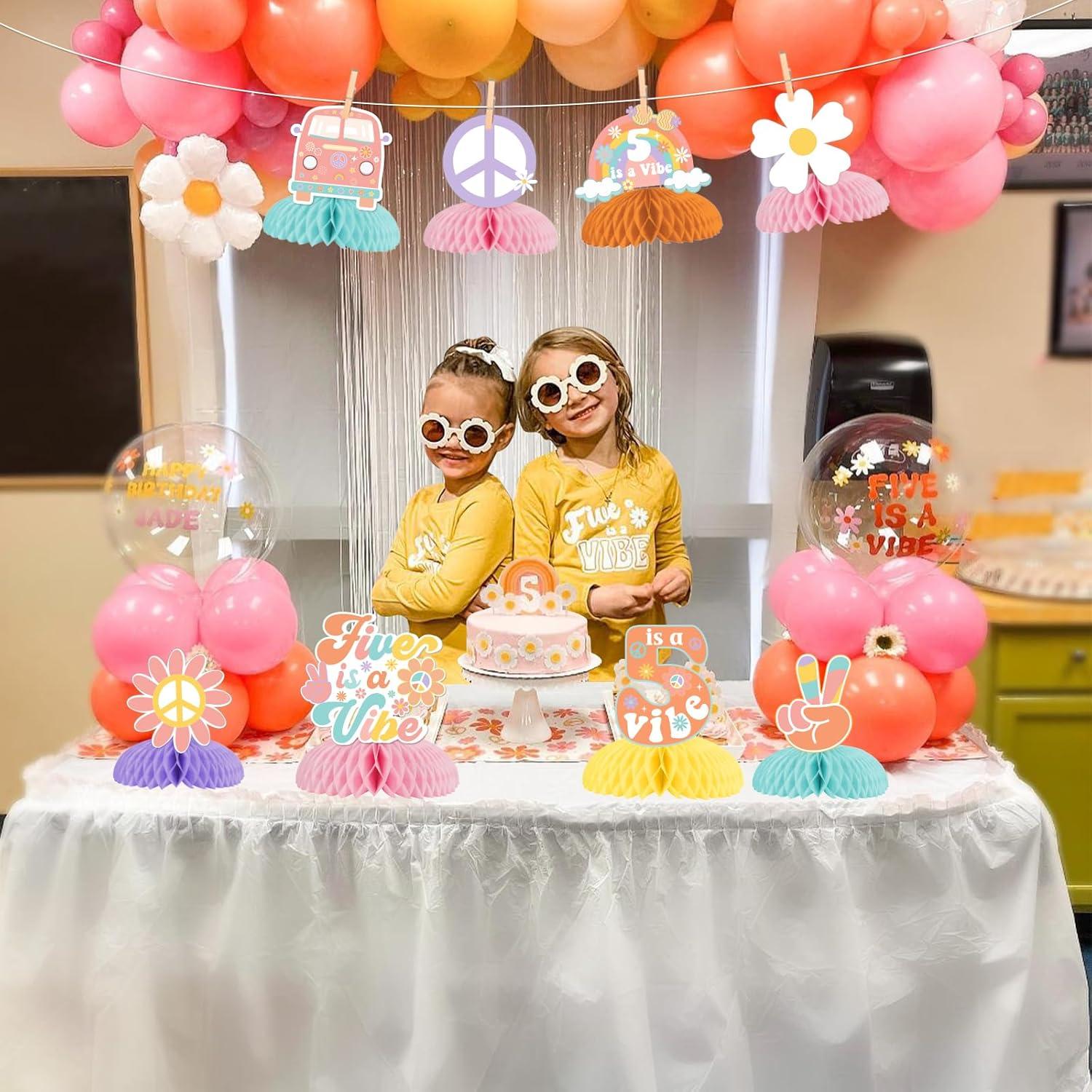 Centros de Mesa de Panal Fangleland 8 Piezas Cumpleaños Niña 5 Años