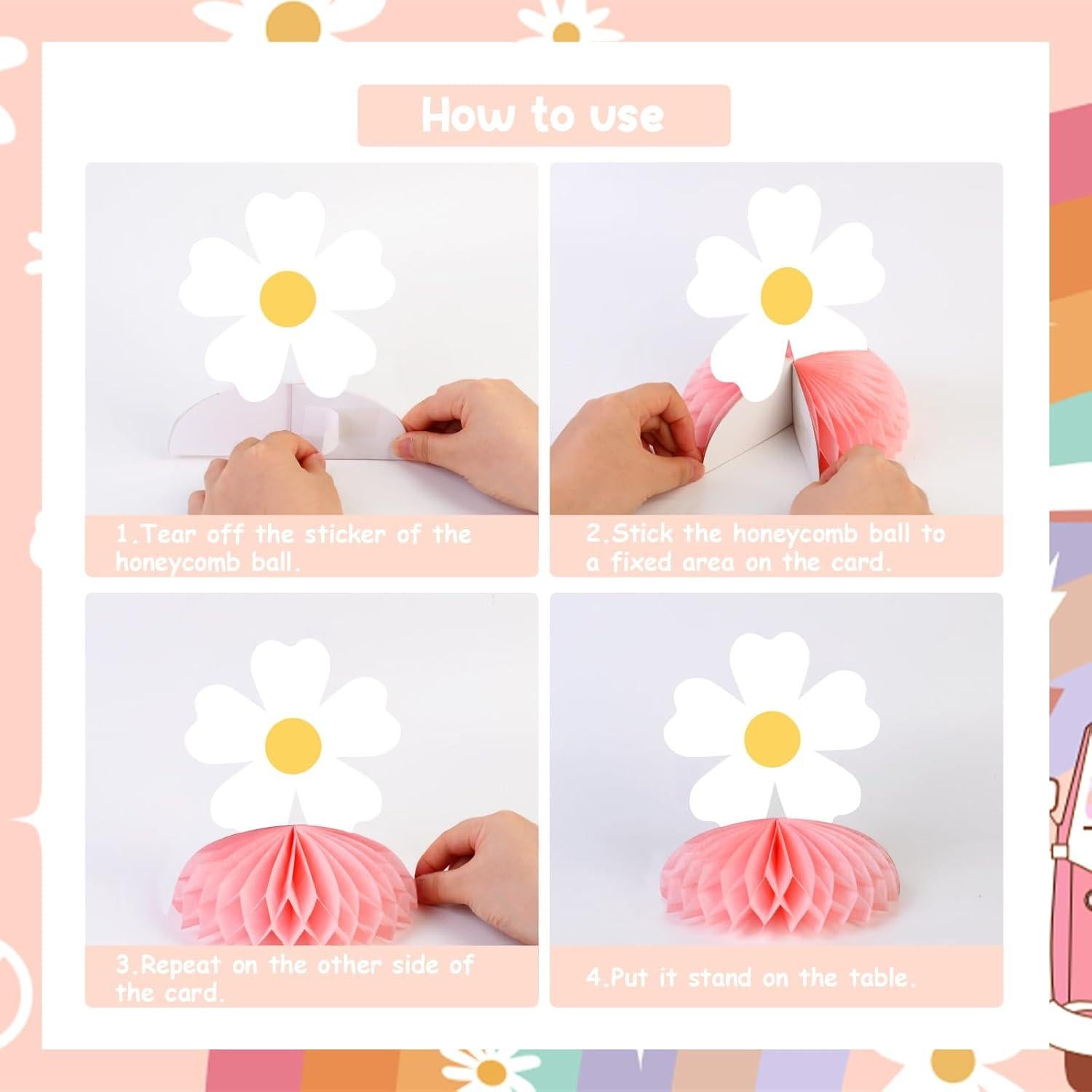 Centros de Mesa de Panal Fangleland 8 Piezas Cumpleaños Niña 5 Años