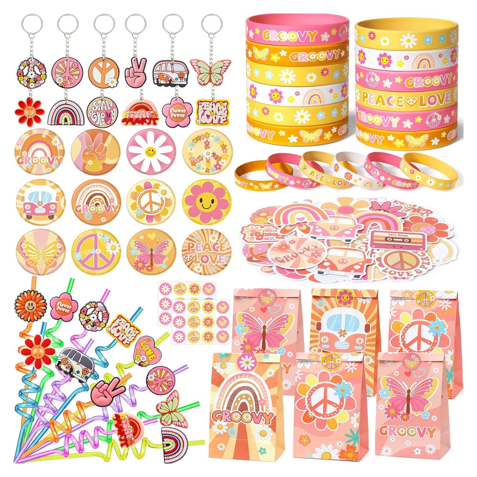 Winrayk 110 Piezas Suministros Fiesta Retro Hippie Boho