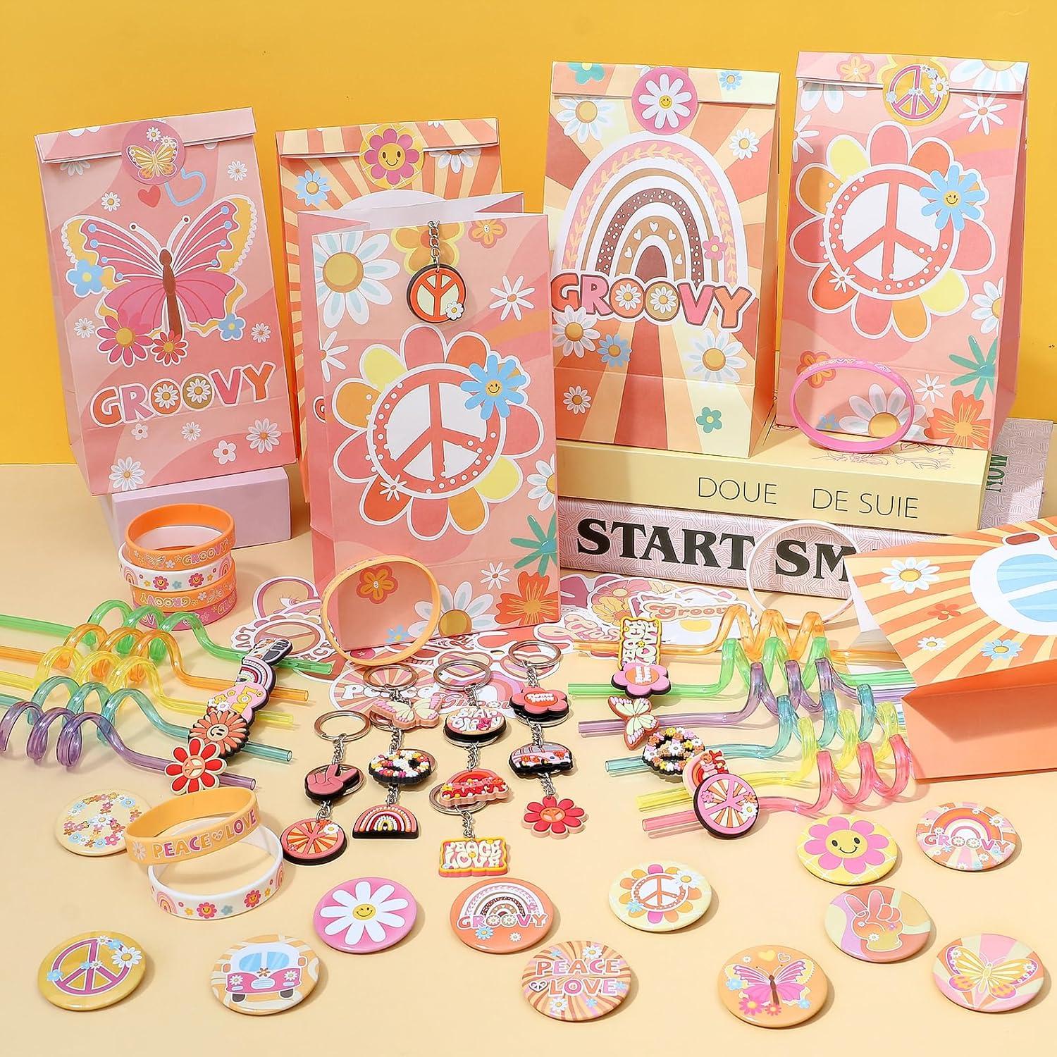 Winrayk 110 Piezas Suministros Fiesta Retro Hippie Boho