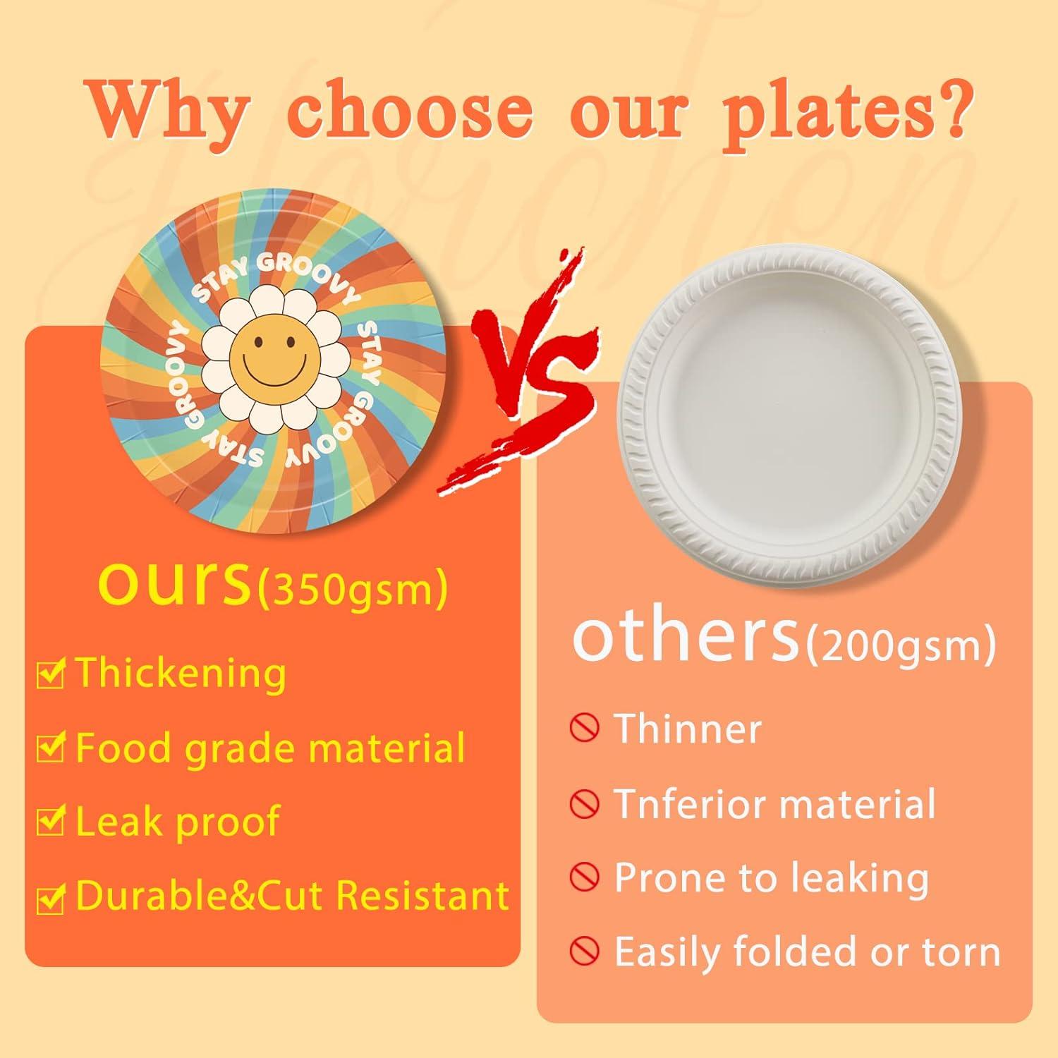 Set de Vajilla de Cumpleaños Groovy Horchen 98 Piezas para 24 Invitados