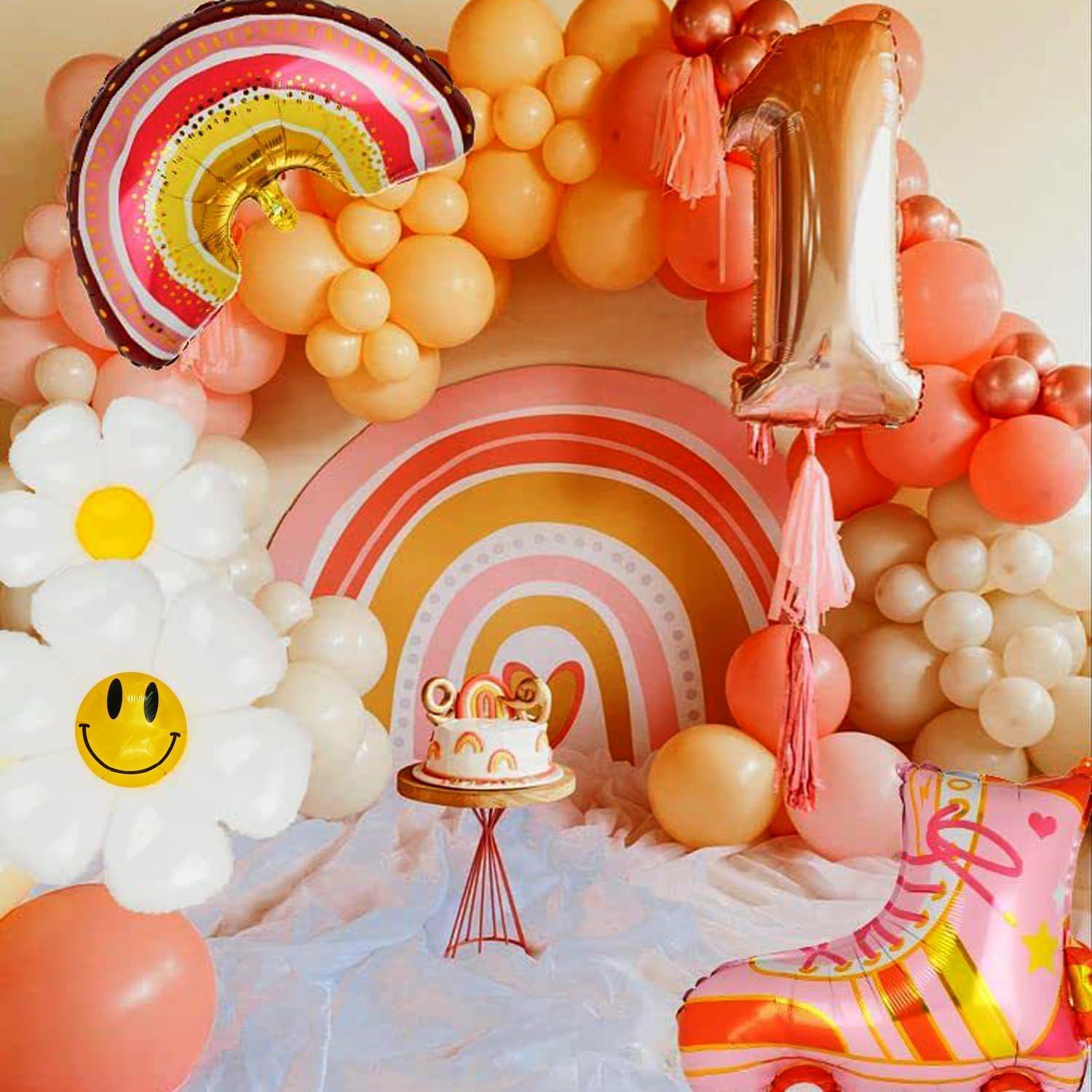 Paquete de 7 Globos de Aluminio Hippie Arcoíris LOONELO