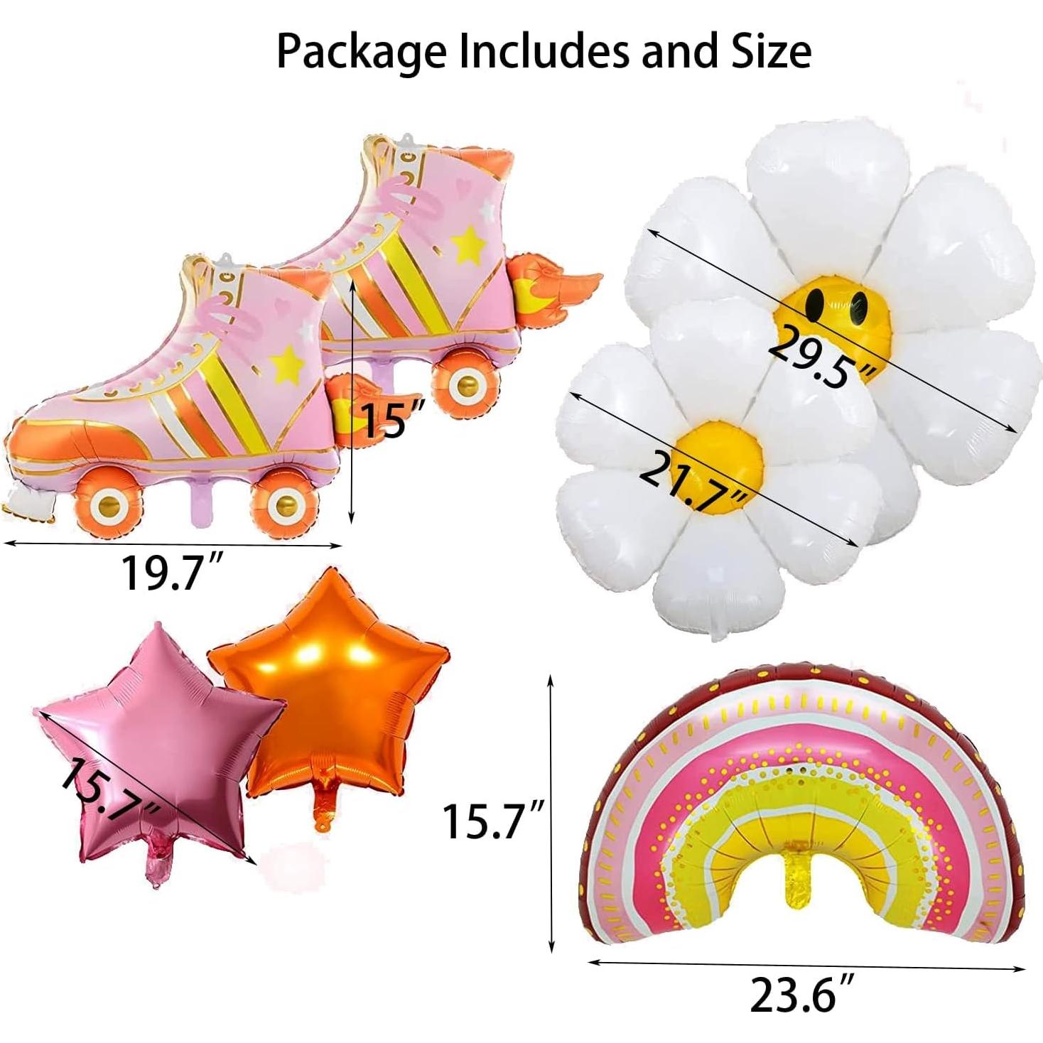 Paquete de 7 Globos de Aluminio Hippie Arcoíris LOONELO