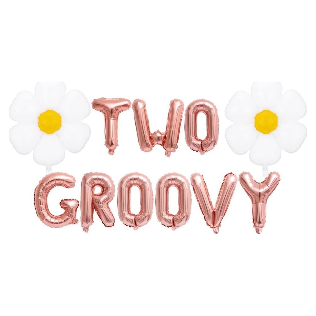 Decoraciones de Cumpleaños KUNGOON 2 Años Retro Hippie