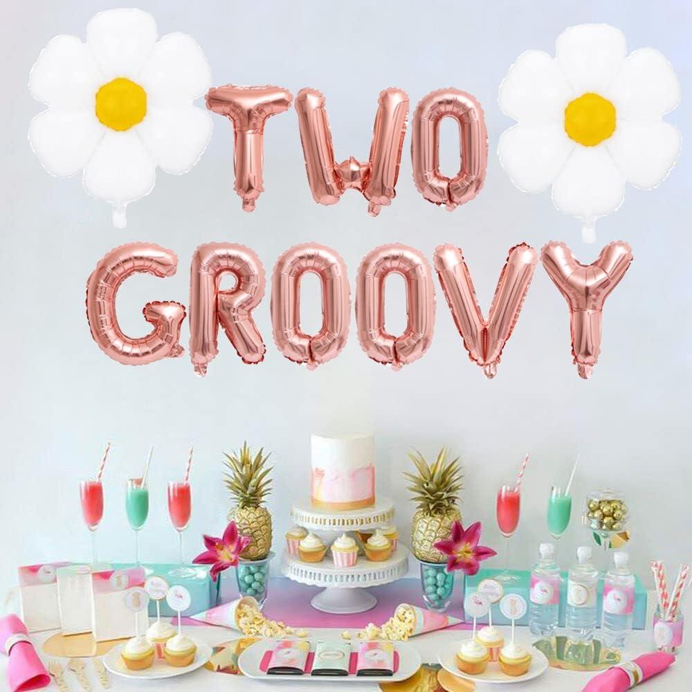 Decoraciones de Cumpleaños KUNGOON 2 Años Retro Hippie