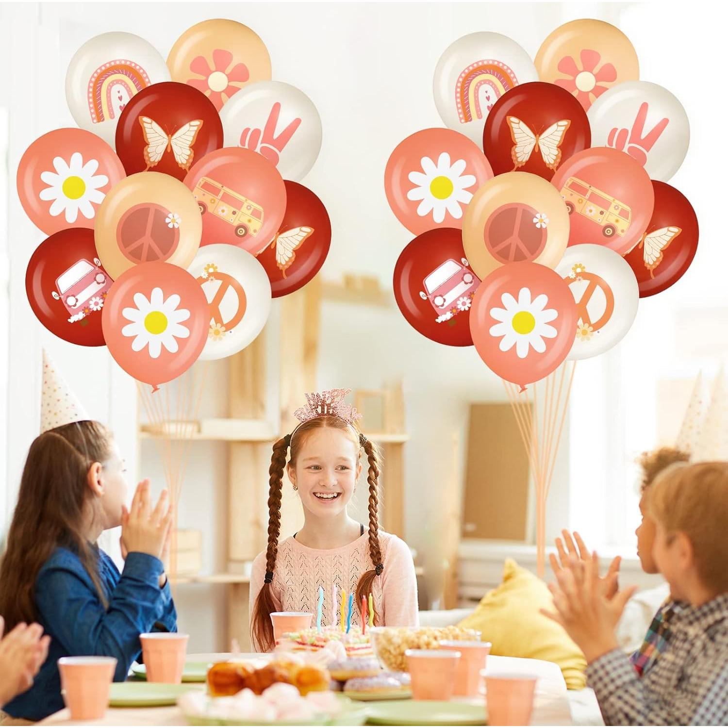 Kit de 45 Globos Groovy Retro Aoriher para Fiestas