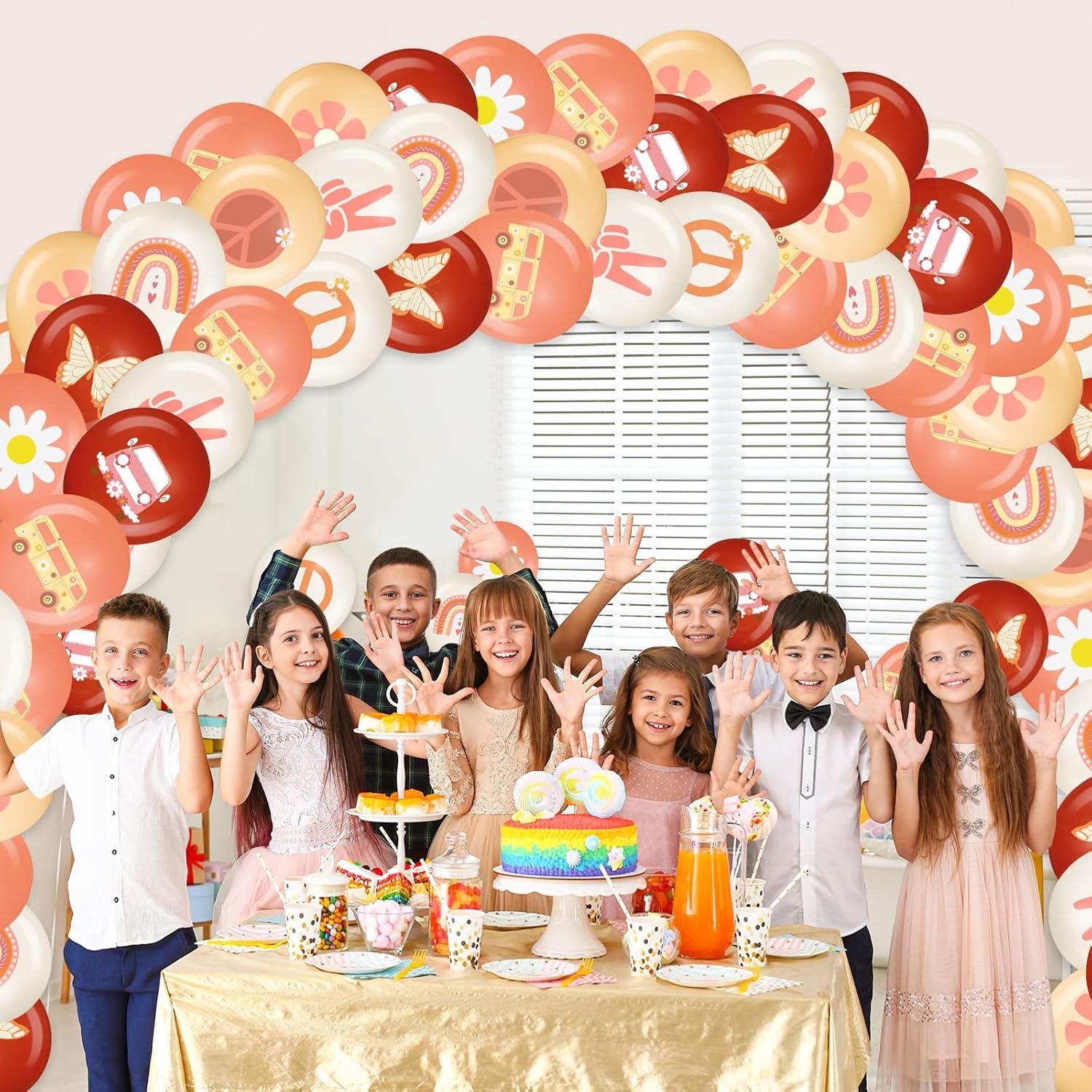 Kit de 45 Globos Groovy Retro Aoriher para Fiestas