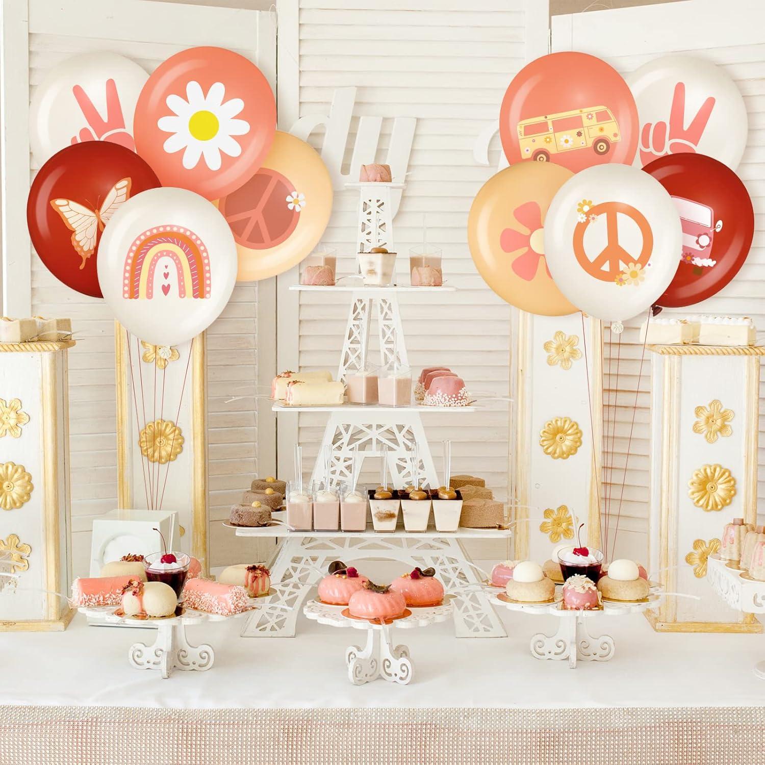 Kit de 45 Globos Groovy Retro Aoriher para Fiestas