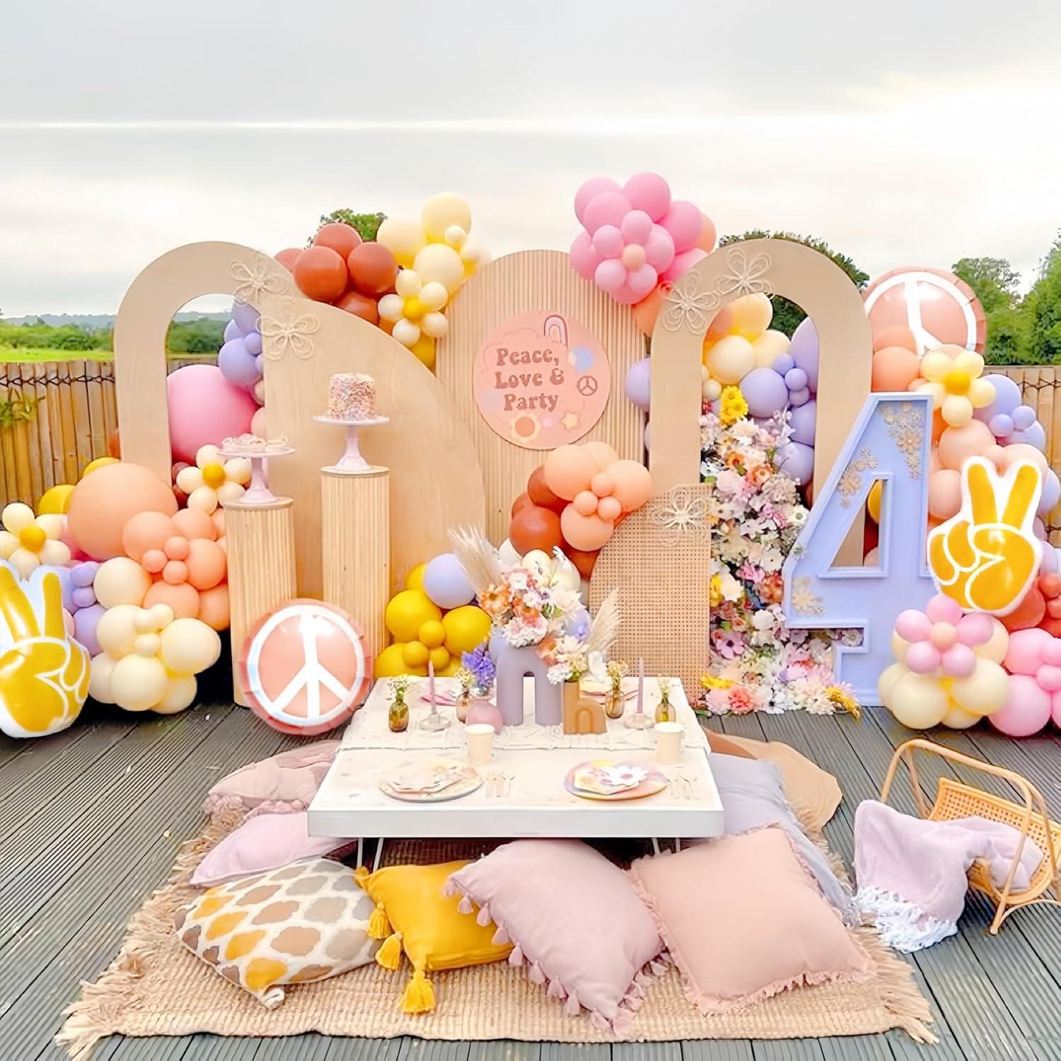 Set de 13 Globos Retro Hippie CYMYLAR para Fiesta