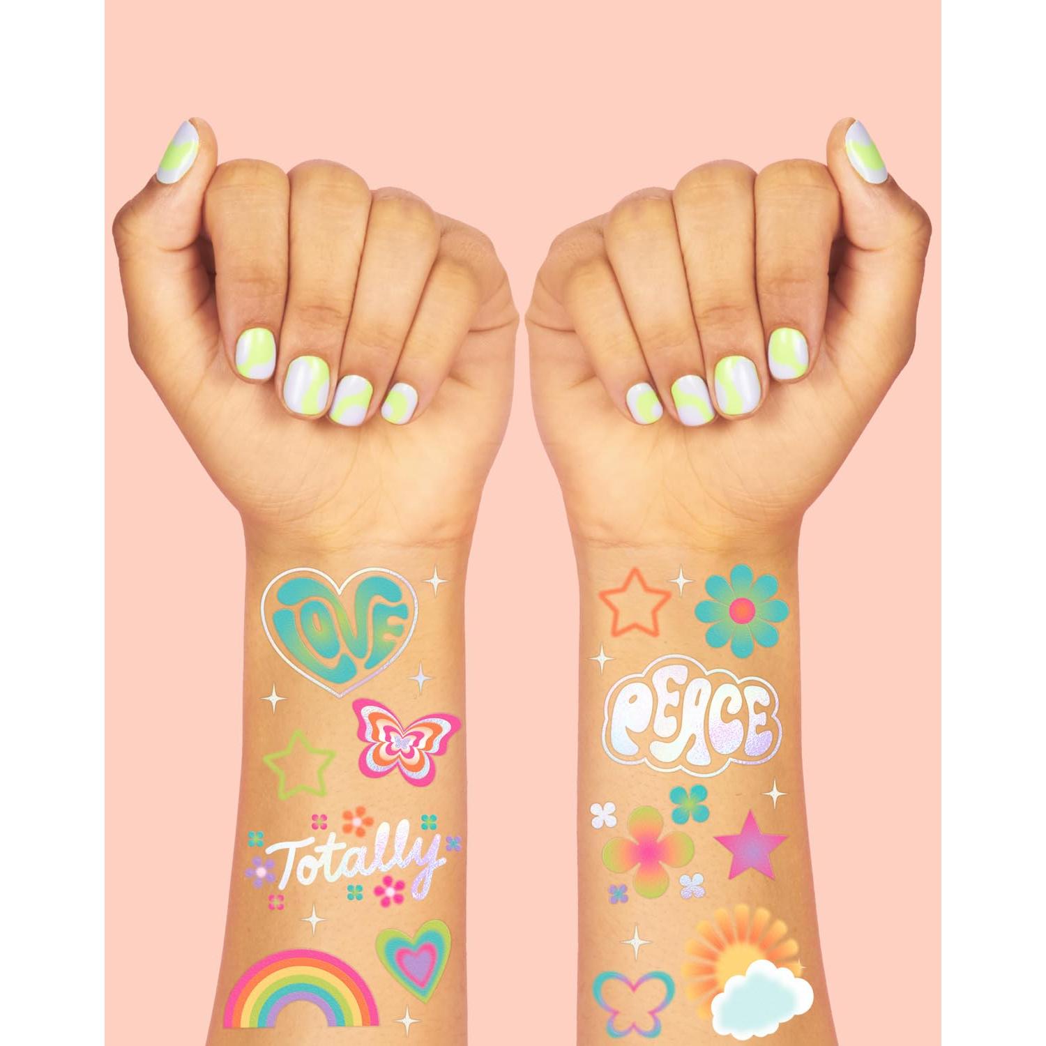 Tatuajes Temporales Arcoíris Groovy xo, Fetti - 68 Piezas