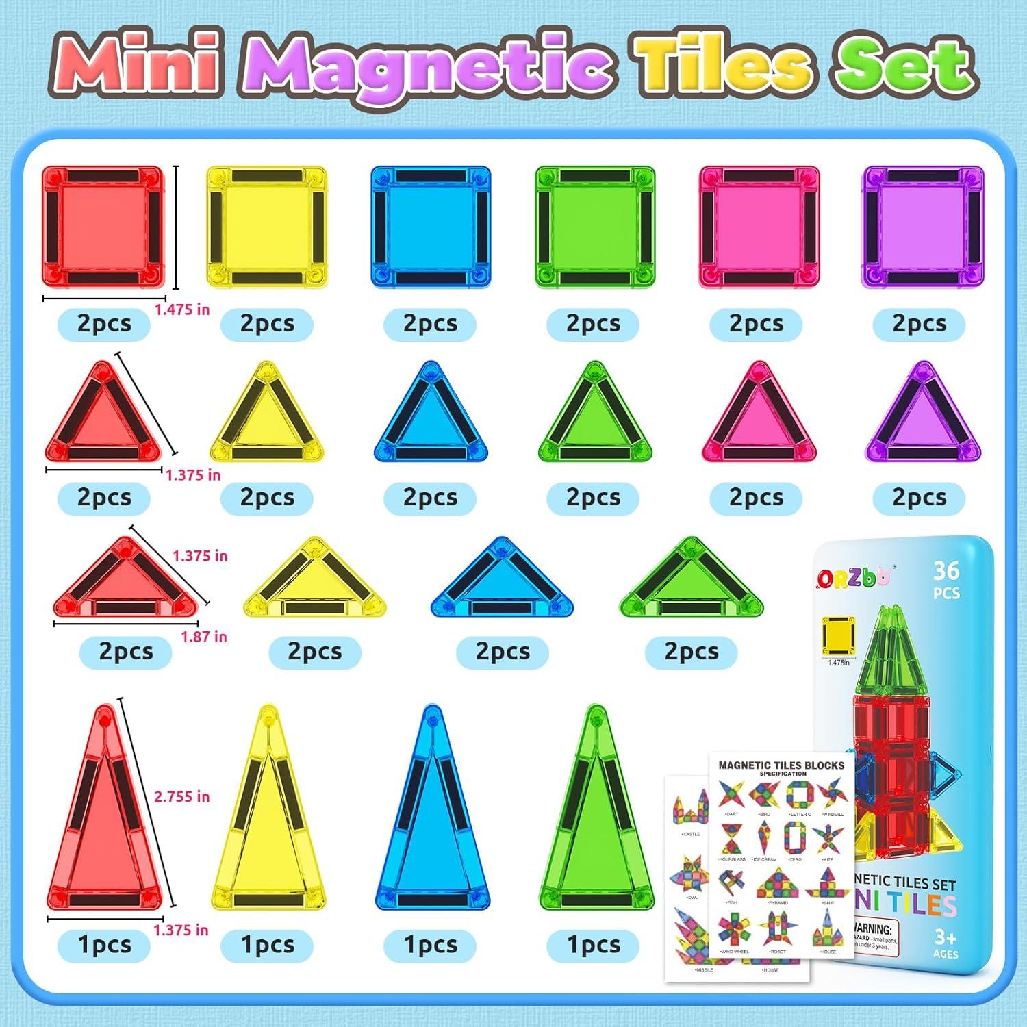 Juego de Azulejos Magnéticos Mini ORZbb - 36 Piezas para Niños