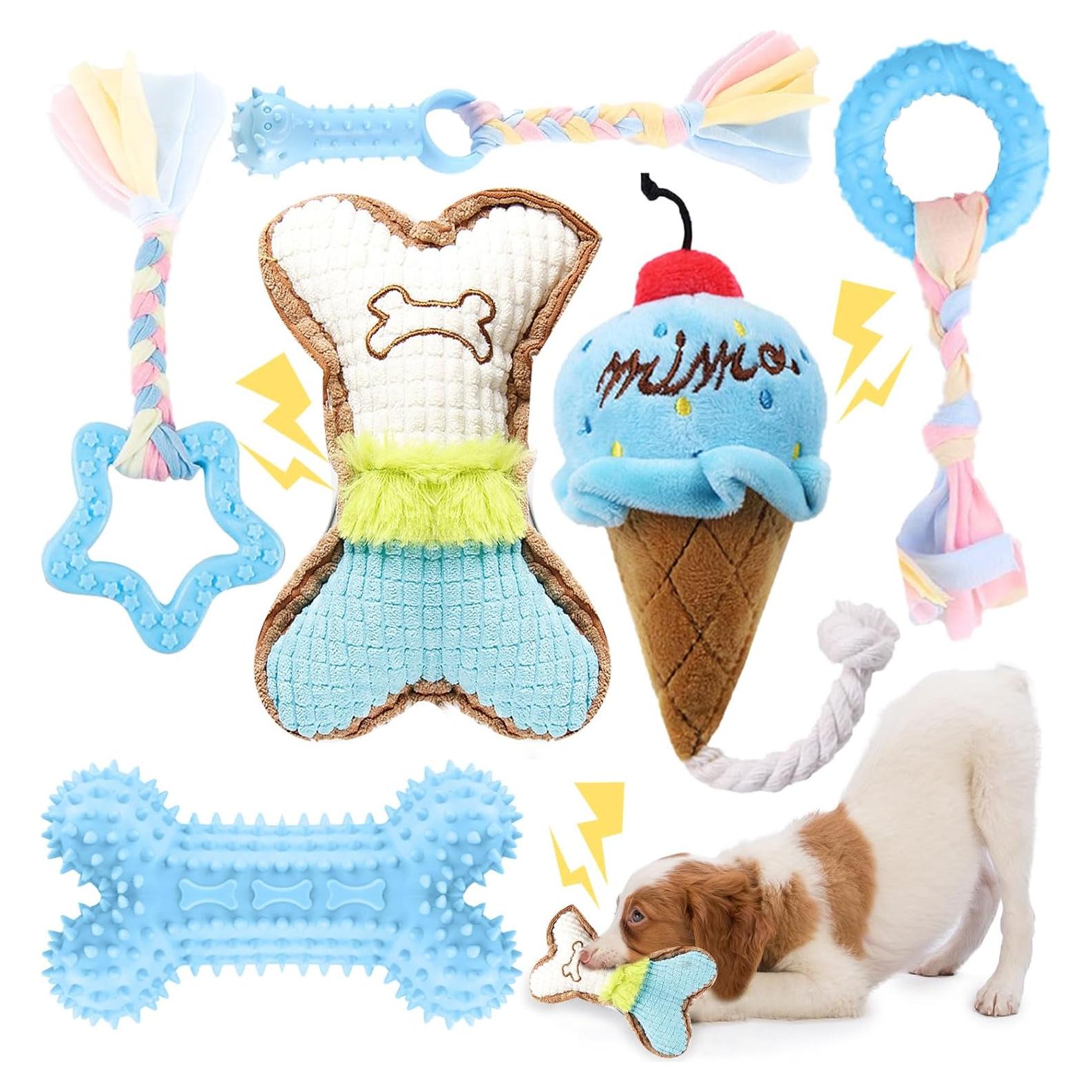 Juguetes de Dentición para Cachorros BAEJMJK 6 Piezas Azul