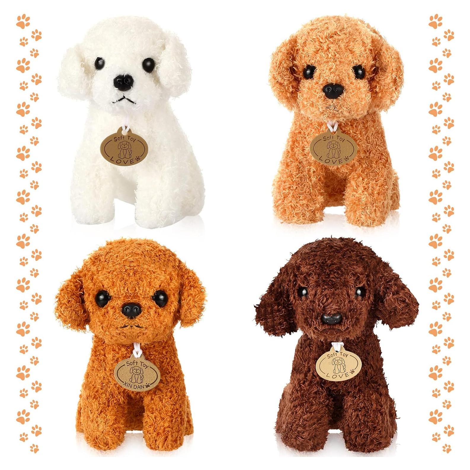 Civaner 4 Pcs Juguete de Peluche Perro 18 cm para Niños