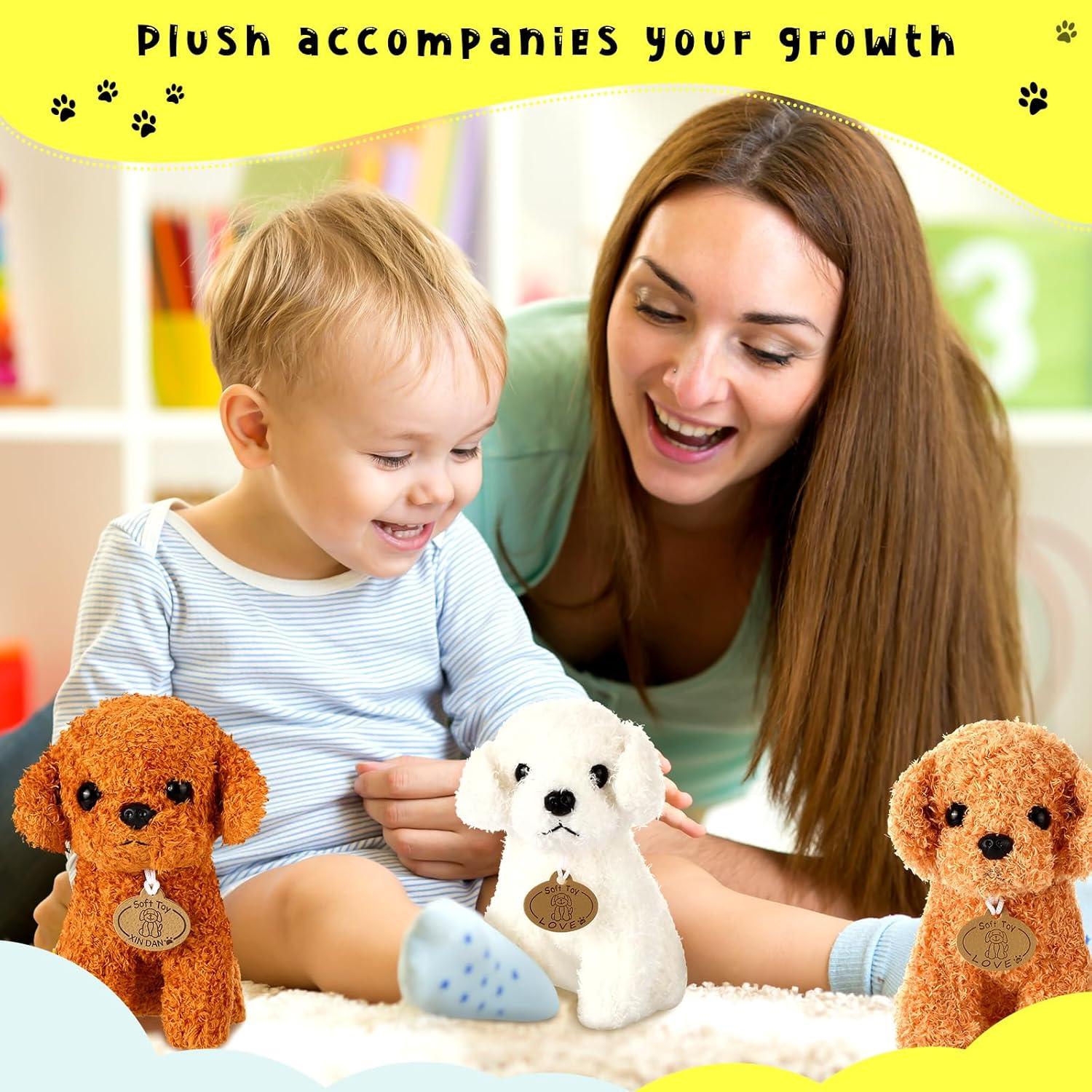 Civaner 4 Pcs Juguete de Peluche Perro 18 cm para Niños