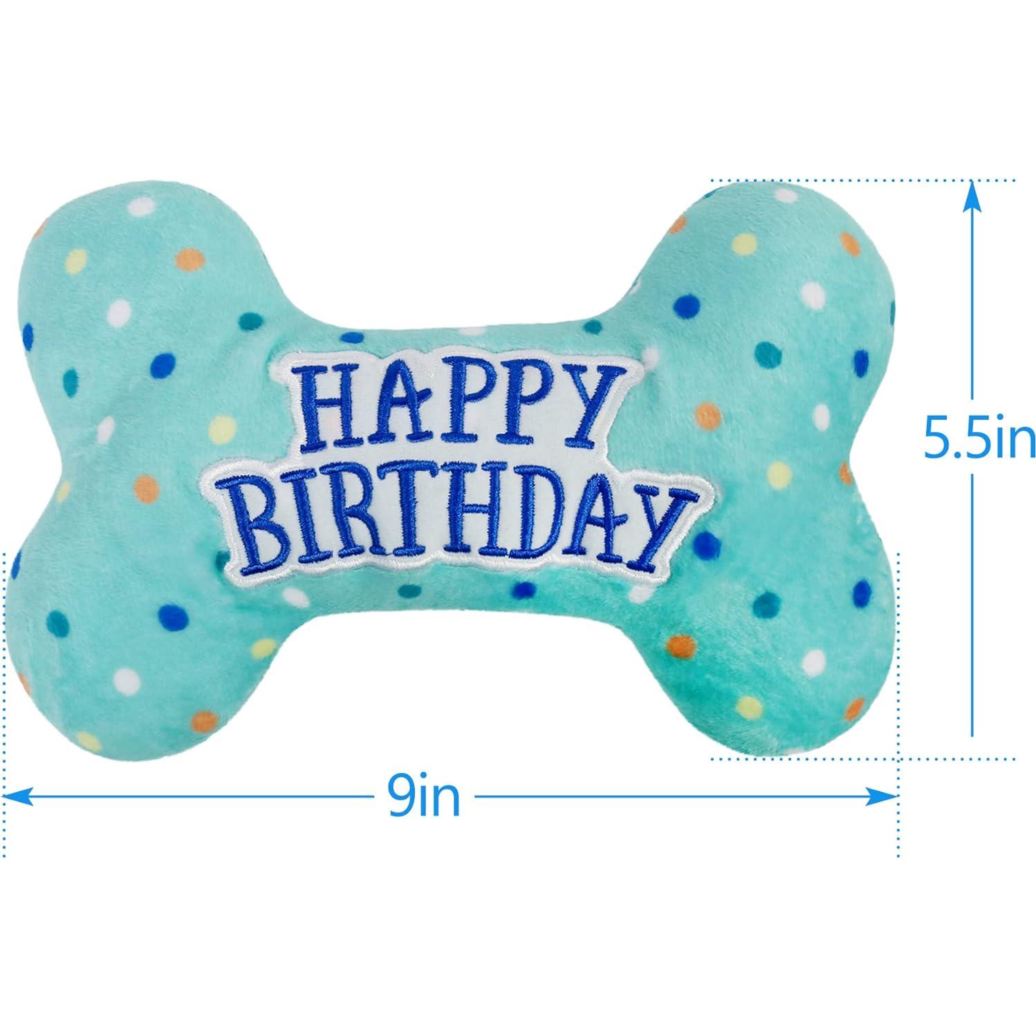 Juguete de Cumpleaños para Perros LotFancy Hueso Squeaky