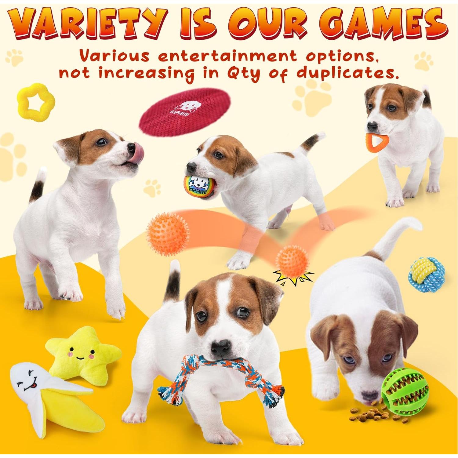 KIPRITII Paquete de 25 Juguetes para Cachorros Variados