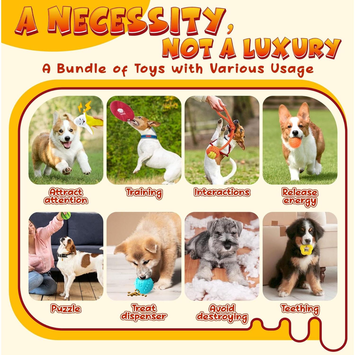 KIPRITII Paquete de 25 Juguetes para Cachorros Variados